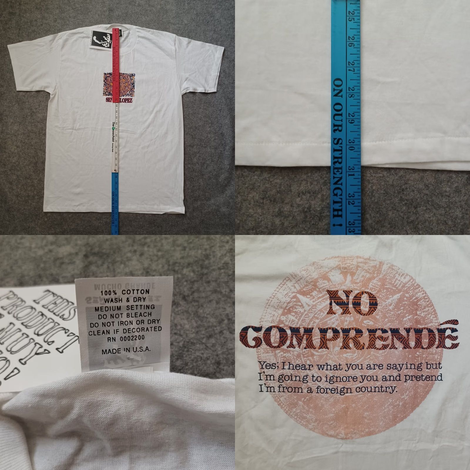 Vintage VINTAGE Senor Lopez T Shirt Mens XL White No Comprende Aztec Graphic USA Shirt Size US XL / EU 56 / 4 - 8 Thumbnail