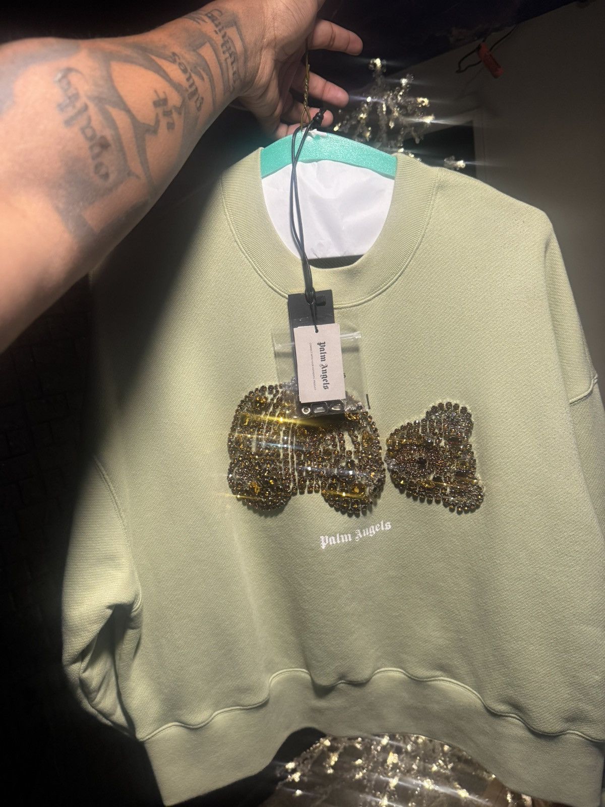 Palm Angels PALM ANGELS RHINESTONES BEAR SWEATSHIRT Size US S / EU 44-46 / 1 - 1 Thumbnail