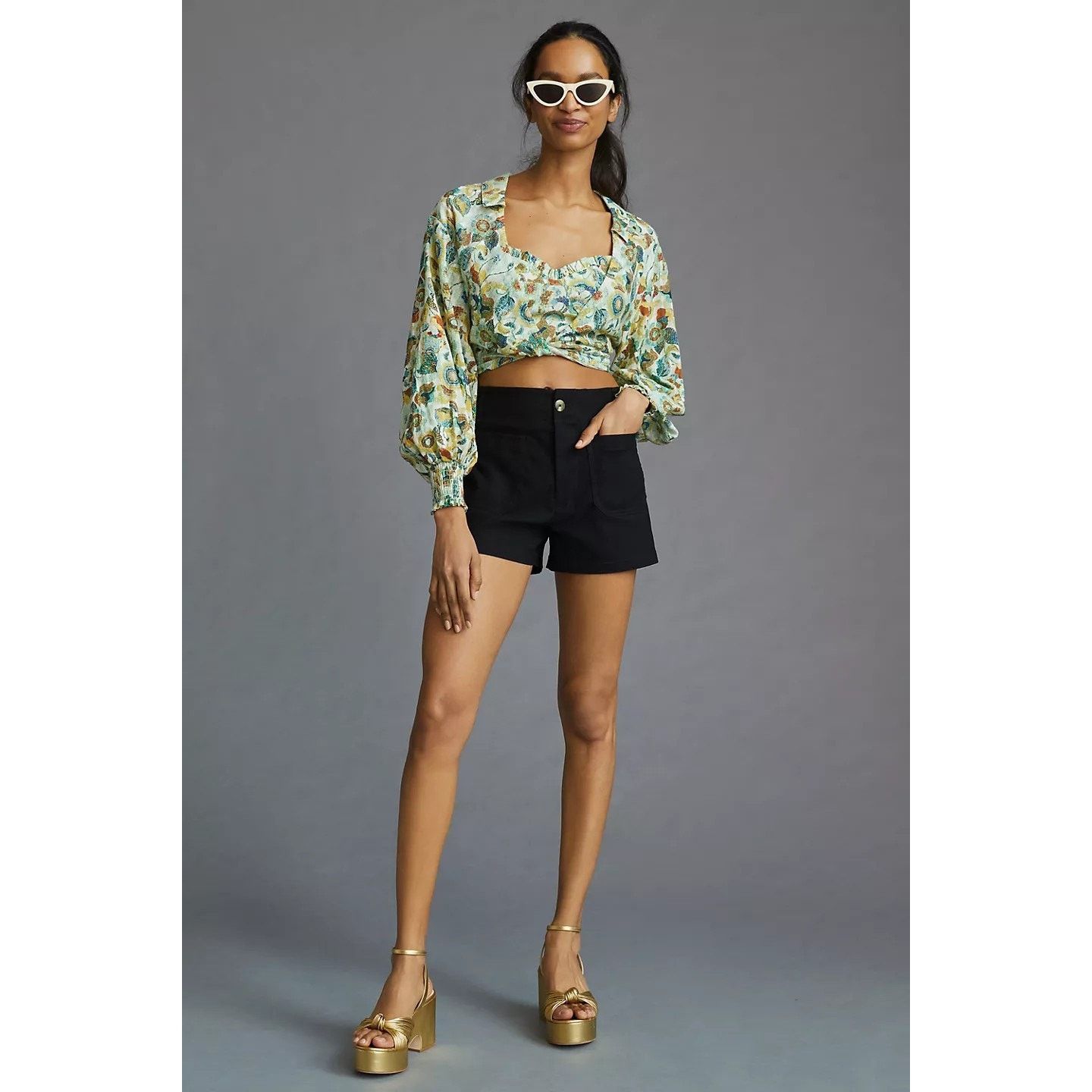Anthropologie New By Anthropologie Twist Crop Top Set $120 PLUS 1X Size XL / US 12-14 / IT 48-50 - 4 Thumbnail