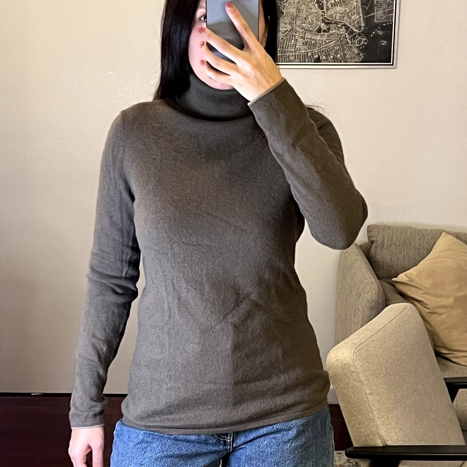 Saks Fifth Avenue Saks Fifth Avenue Brown Turtleneck sweater Wool Cashmere Size M / US 6-8 / IT 42-44 - 1 Thumbnail