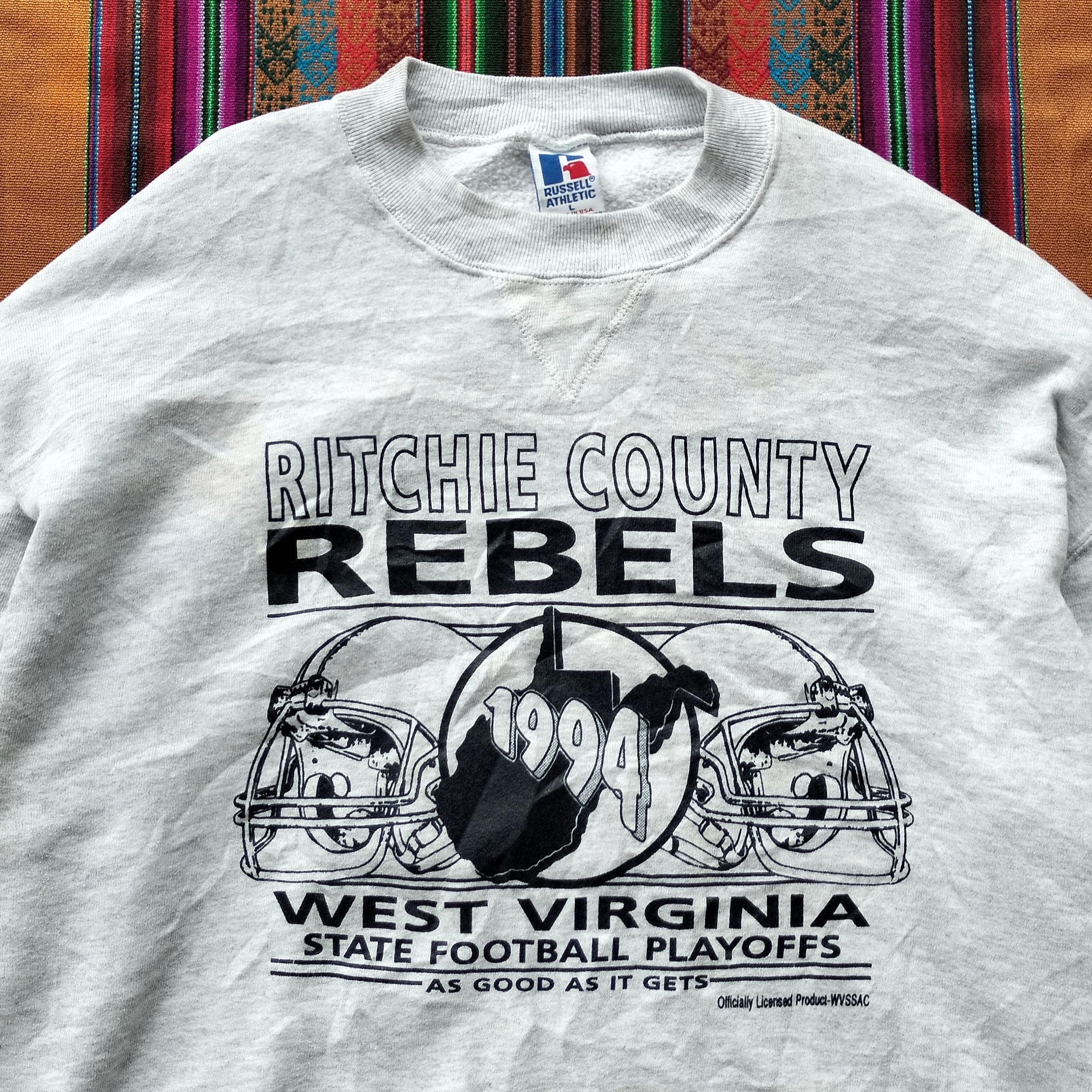 Russell Athletic Vtg 94 Russel Athletic rebels football playoffs sweatshirt Size US L / EU 52-54 / 3 - 2 Thumbnail