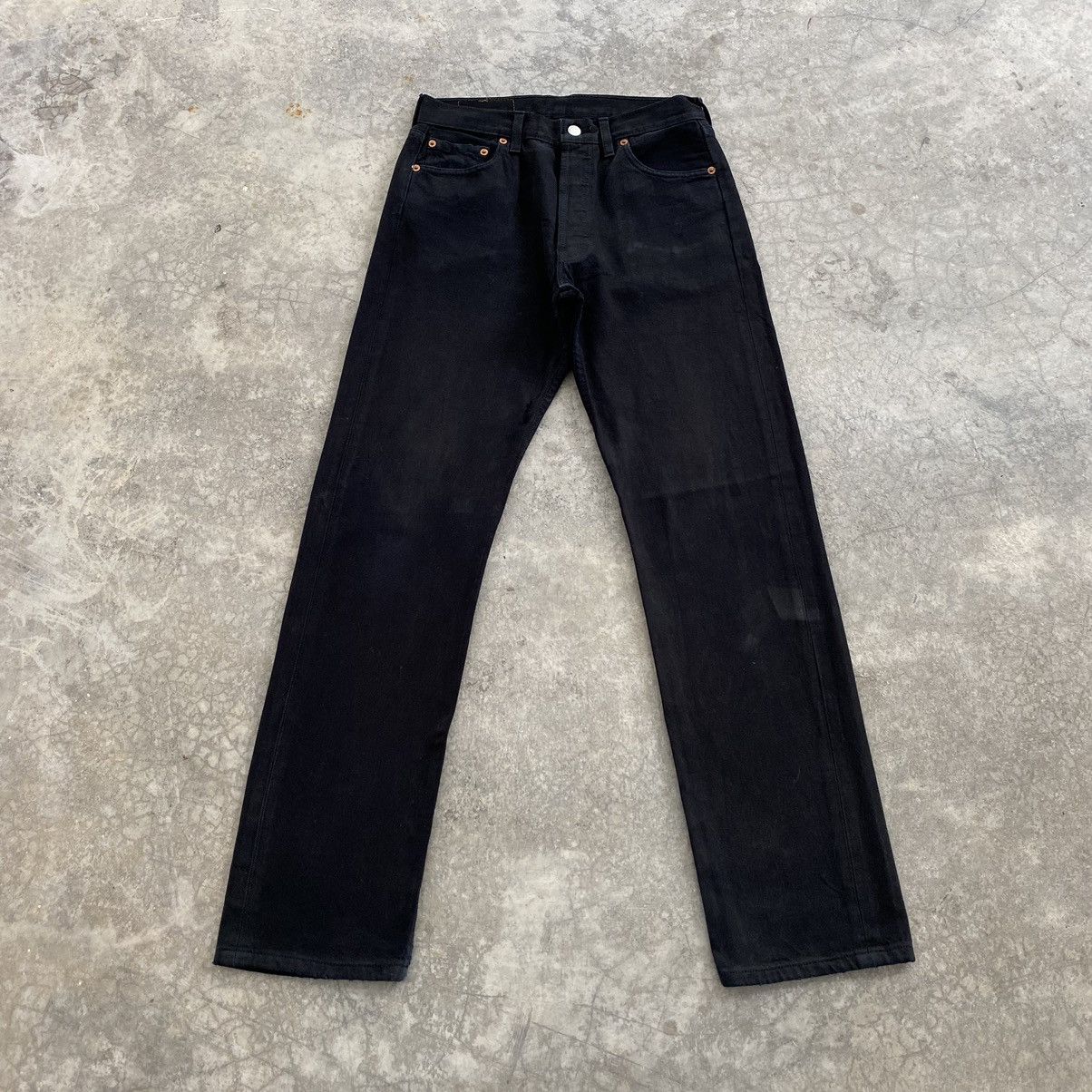 image of Size 28X31.5 Vintage Levis 501 Black Denim Jeans, Men's