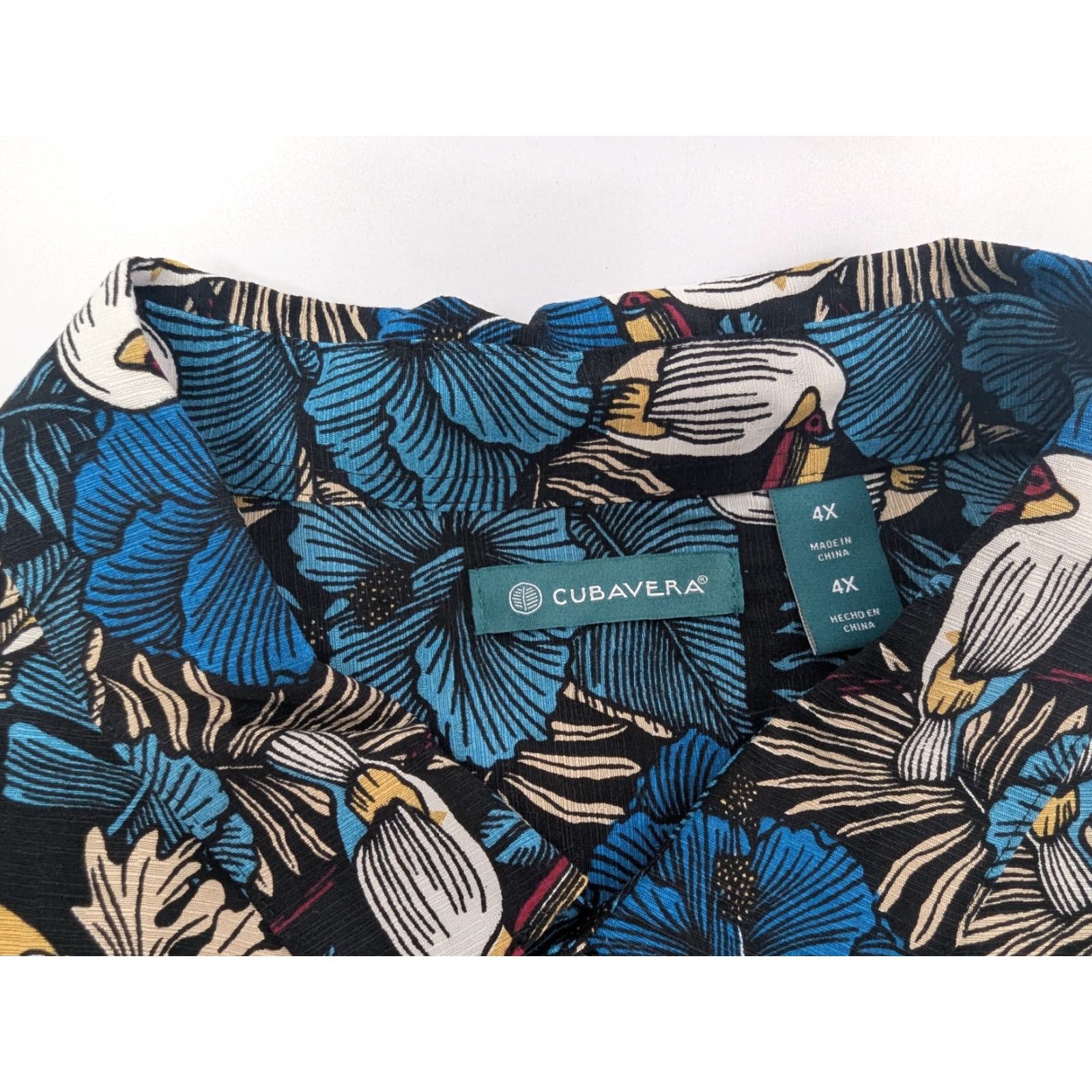 Cubavera Cubavera Button-Down Shirt Men’s Big 4X Multicolor Floral Viscose Hawaiian Tropical Size US XXL / EU 58 / 5 - 6 Thumbnail
