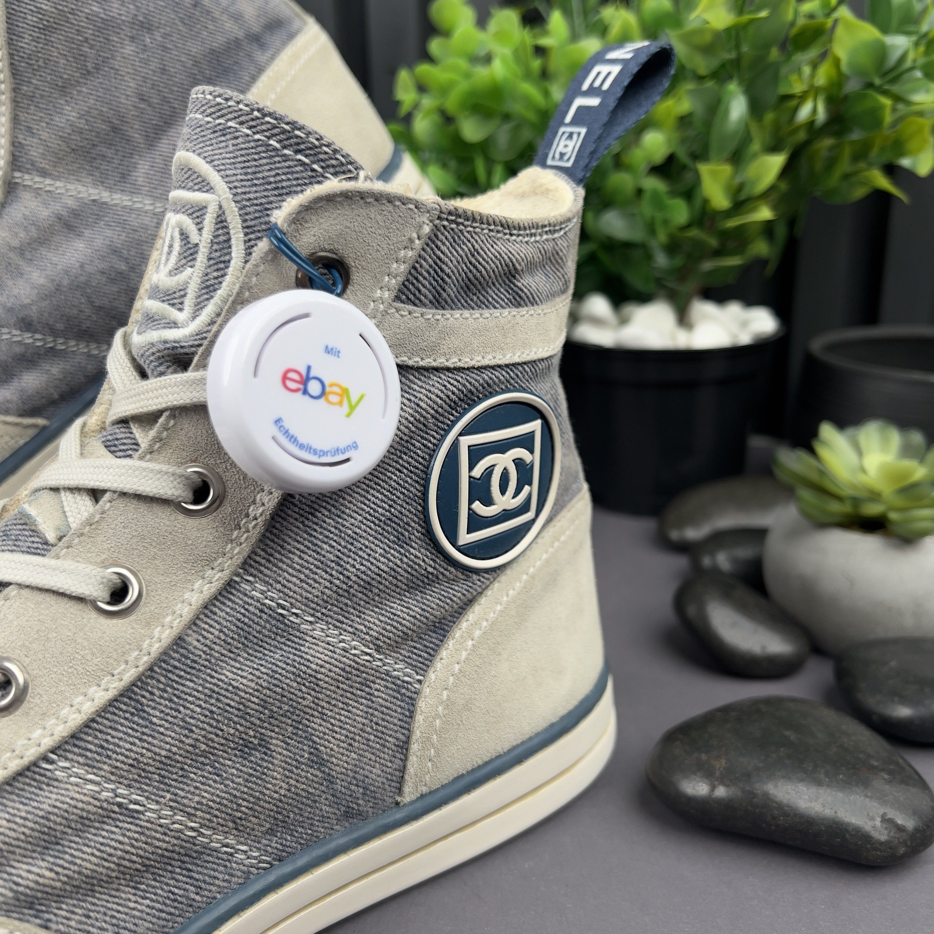 Chanel High Top Sneakers Suede Denim Size US 9.5 / IT 39.5 - 7 Thumbnail