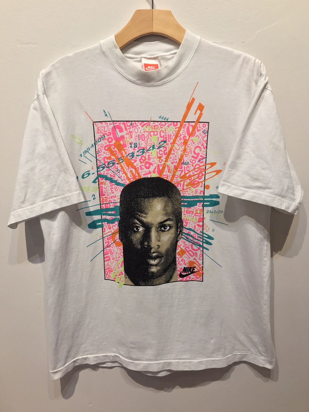 image of 90's Vintage Retro Nike Air Bo Jackson Aop All Over Print in White, Men's (Size Large)