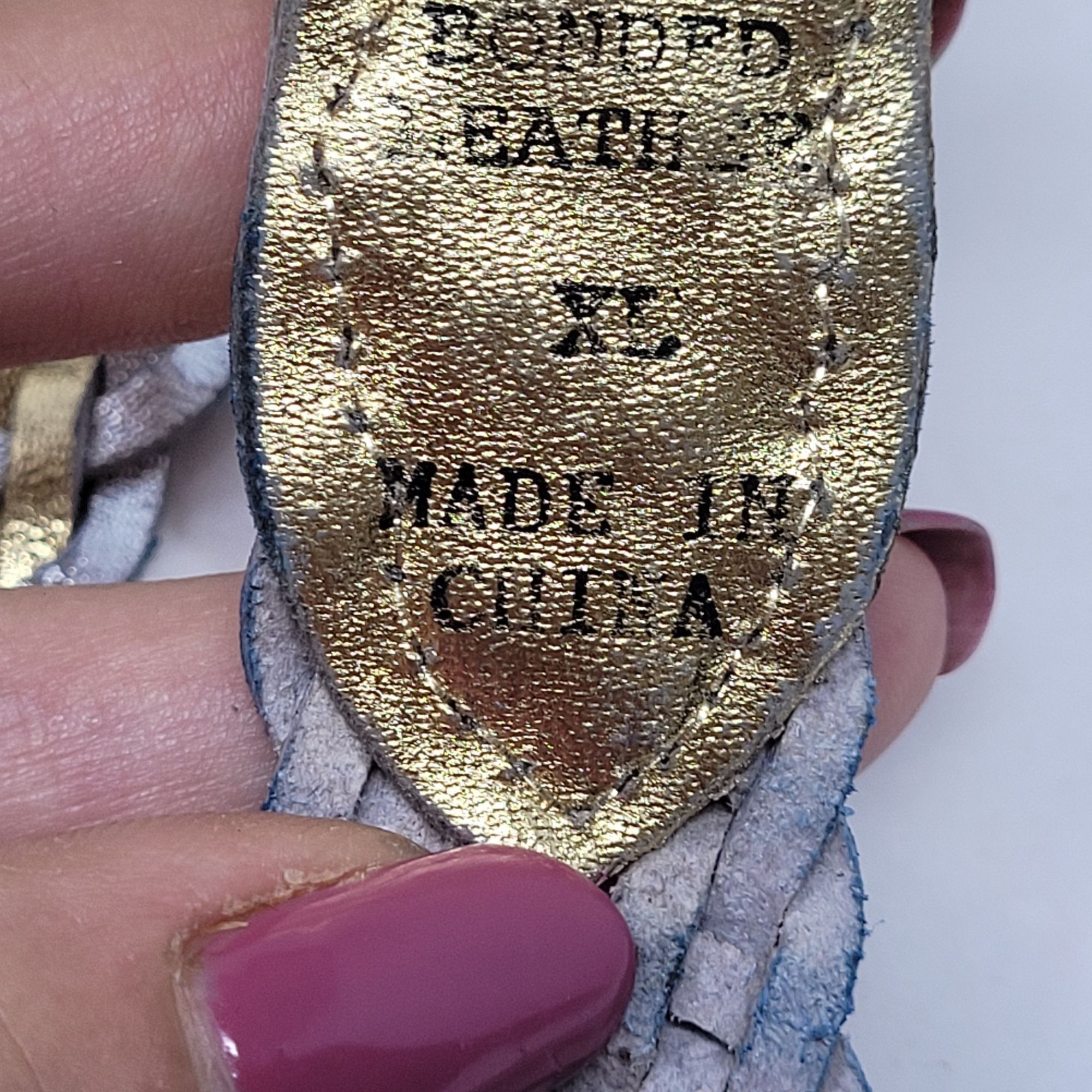 Vintage Vtg Metallic Gold Silver Platinum Braided Leather Belt Sz XL Size ONE SIZE - 3 Thumbnail