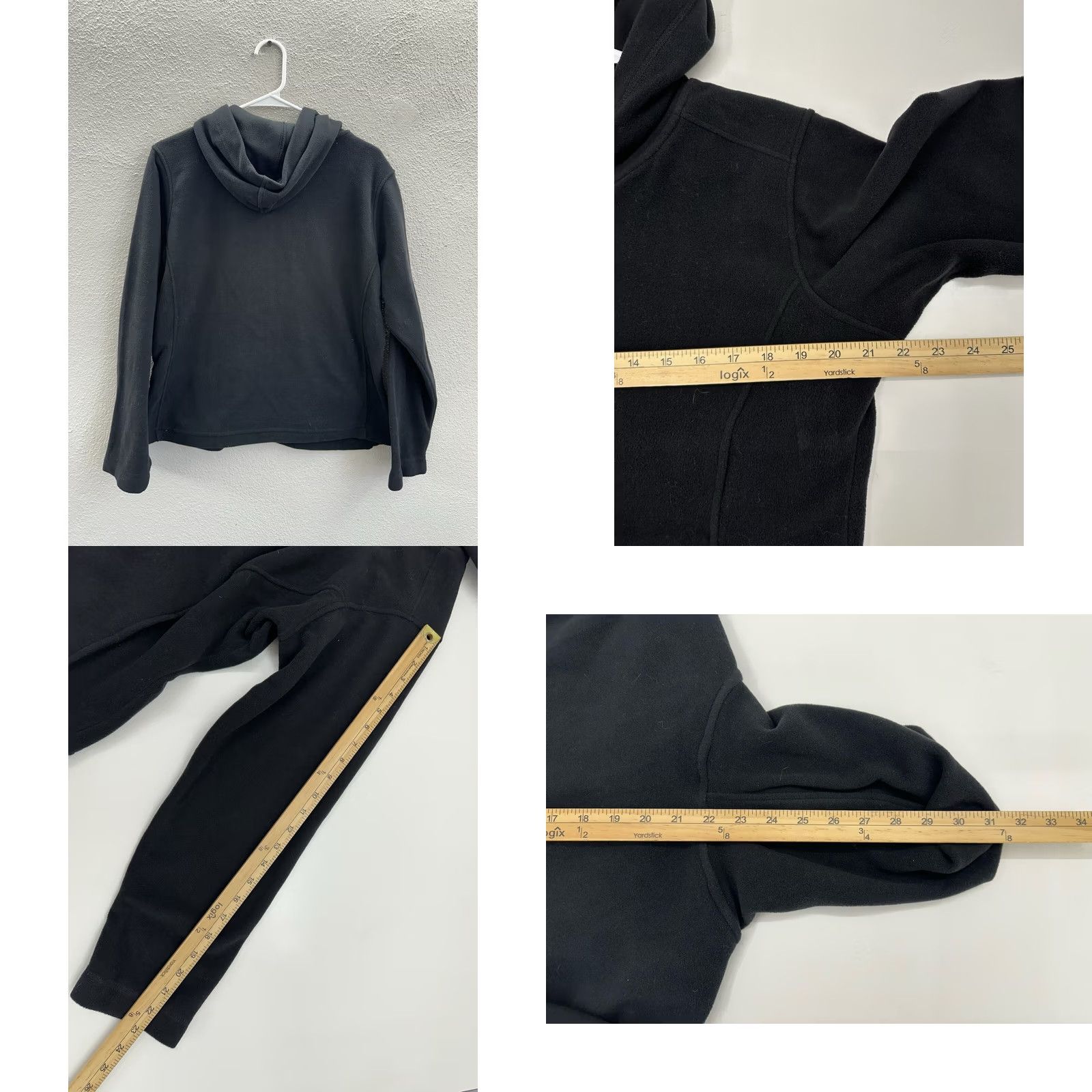 Avia Avia Jacket Womens Black Zip Up Hooded Malden Mills Polar Fleece Size Large Long Sleeve Mid-Length Front Zipper Regular Fit 80s 90s Vintage: No Size L / US 10 / IT 46 - 8 Thumbnail