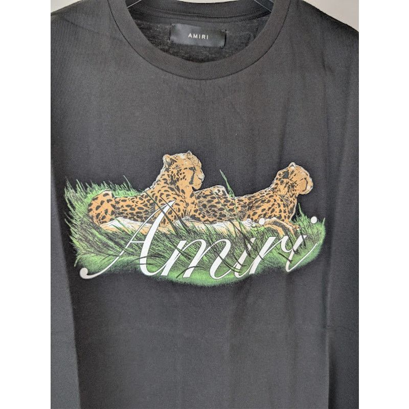 Amiri o1rshd1 Cheetah Logo-Print Cotton T-Shirt in Black Size US XXL / EU 58 / 5 - 9 Thumbnail