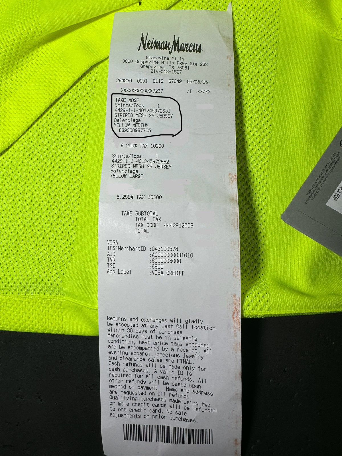Balenciaga Balenciaga Fluo Yellow Striped Mesh Shirt Size M Size US M / EU 48-50 / 2 - 20 Thumbnail