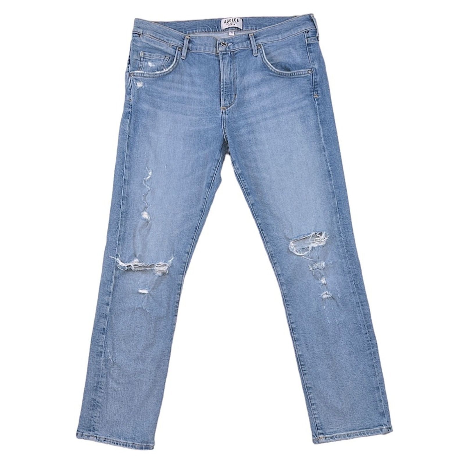 Agolde Agolde Blue Distressed Jeans | Size 28 Size 28" / US 6 / IT 42 - 1 Thumbnail