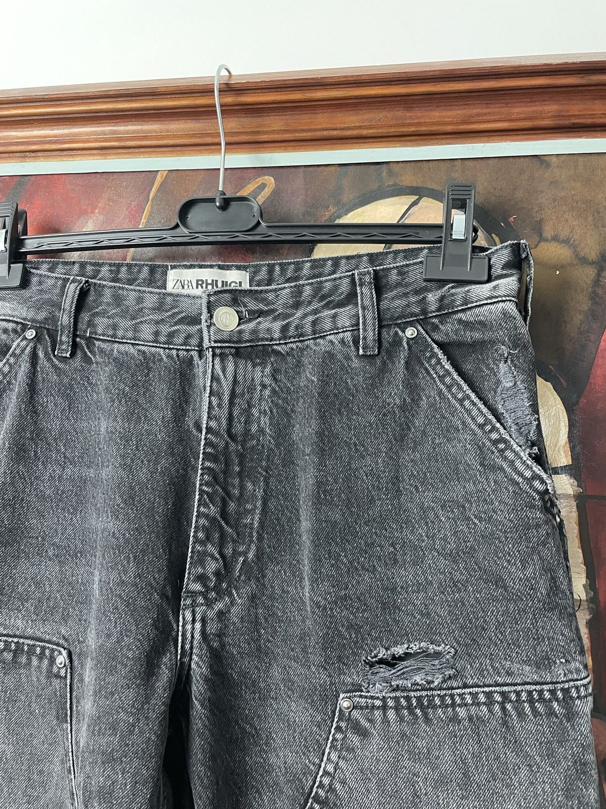 Rhude × Zara Carpenter Distressed Denim Jeans Rhude x Zara Double Knee Size US 32 / EU 48 - 3 Thumbnail