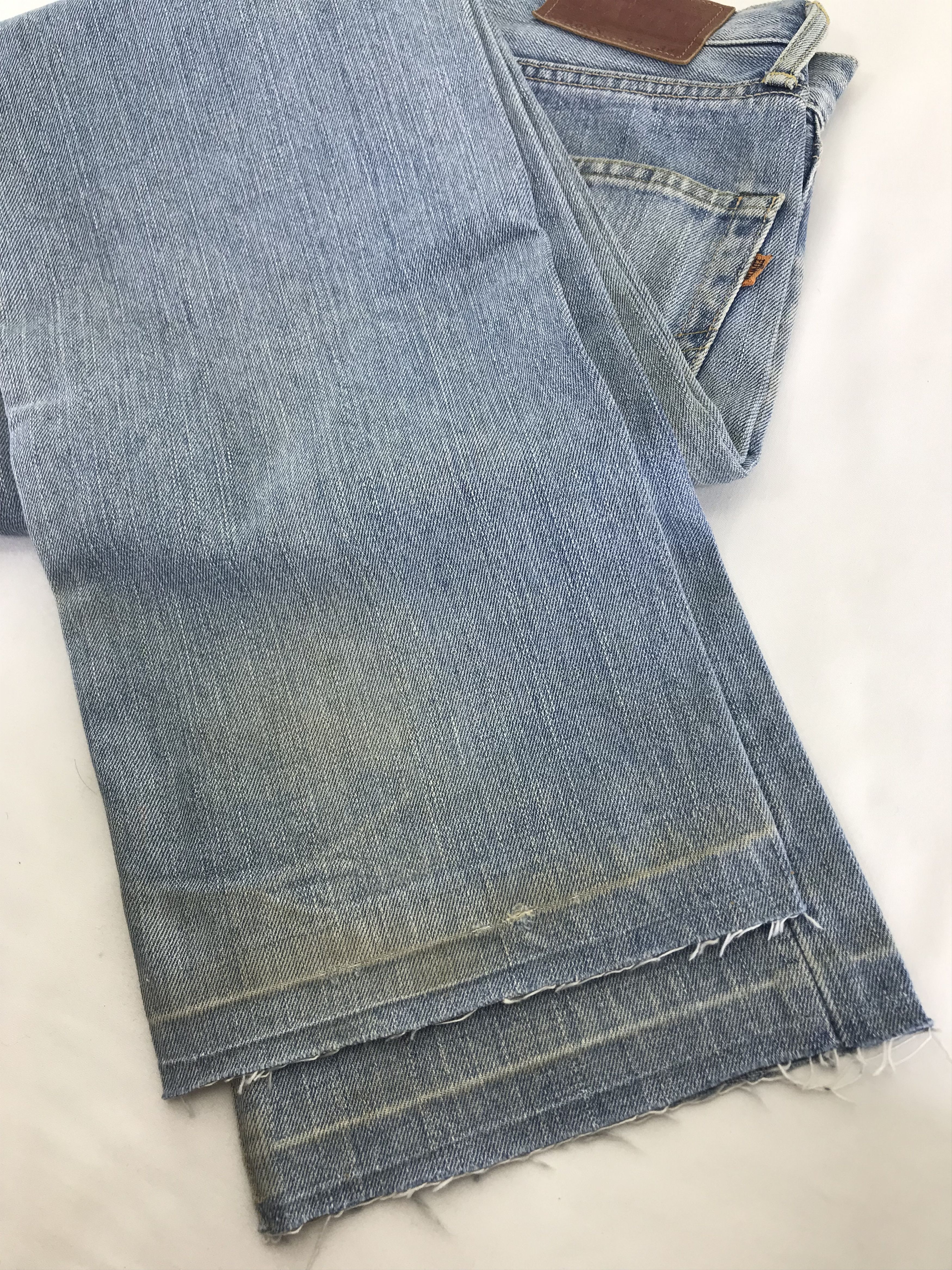 Edwin Vintage 90s Edwin 505X Orange Tab Selvedge Jeans Size US 29 - 14 Thumbnail