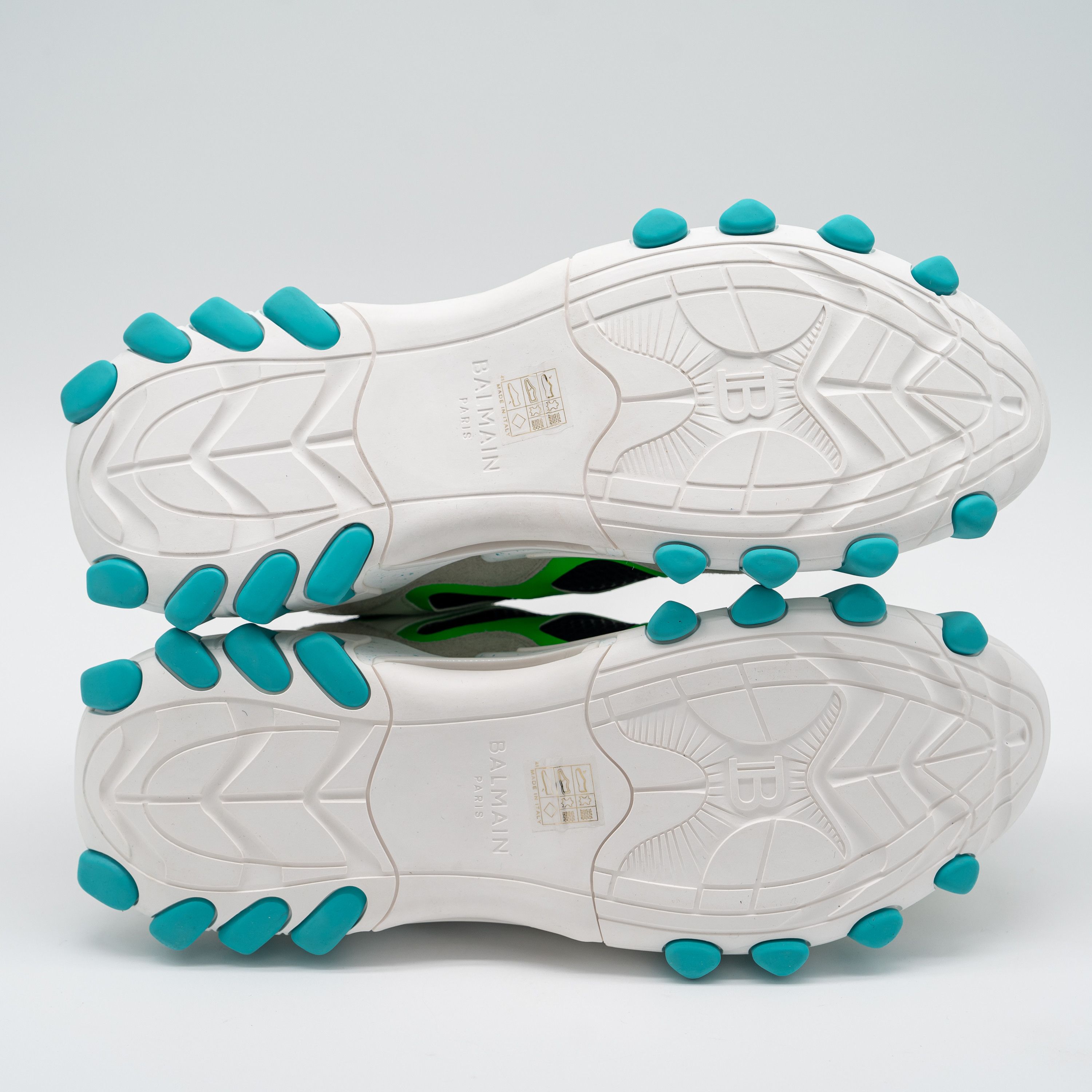 Balmain 46 13 US Balmain B-East White Black Green Blue Sneakers Size US 13 / EU 46 - 6 Thumbnail
