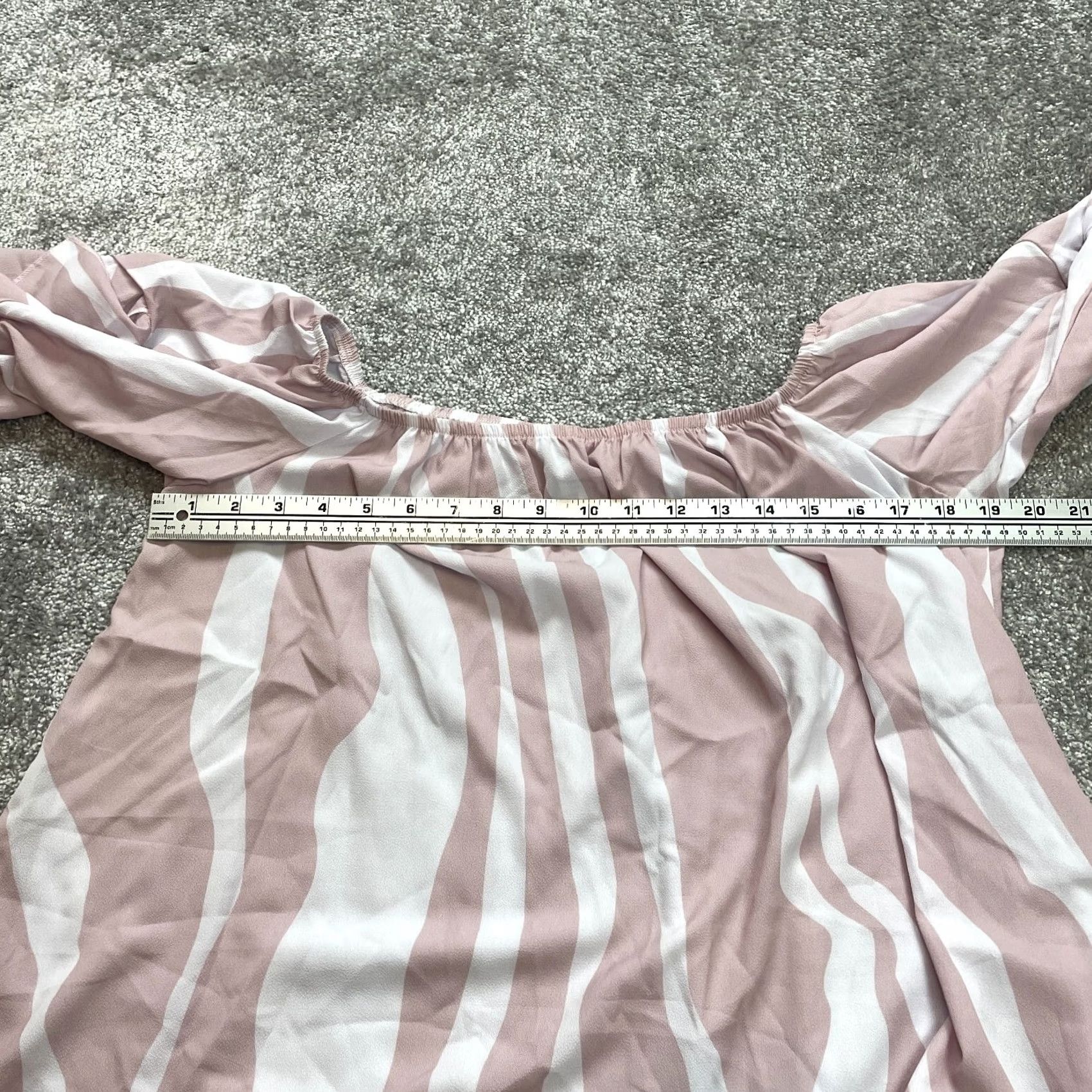 Pinko Unbranded Peasant Blouse Top Womens XL Pink Striped Stretch Off the Shoulder Blouse Size XL / US 12-14 / IT 48-50 - 3 Thumbnail