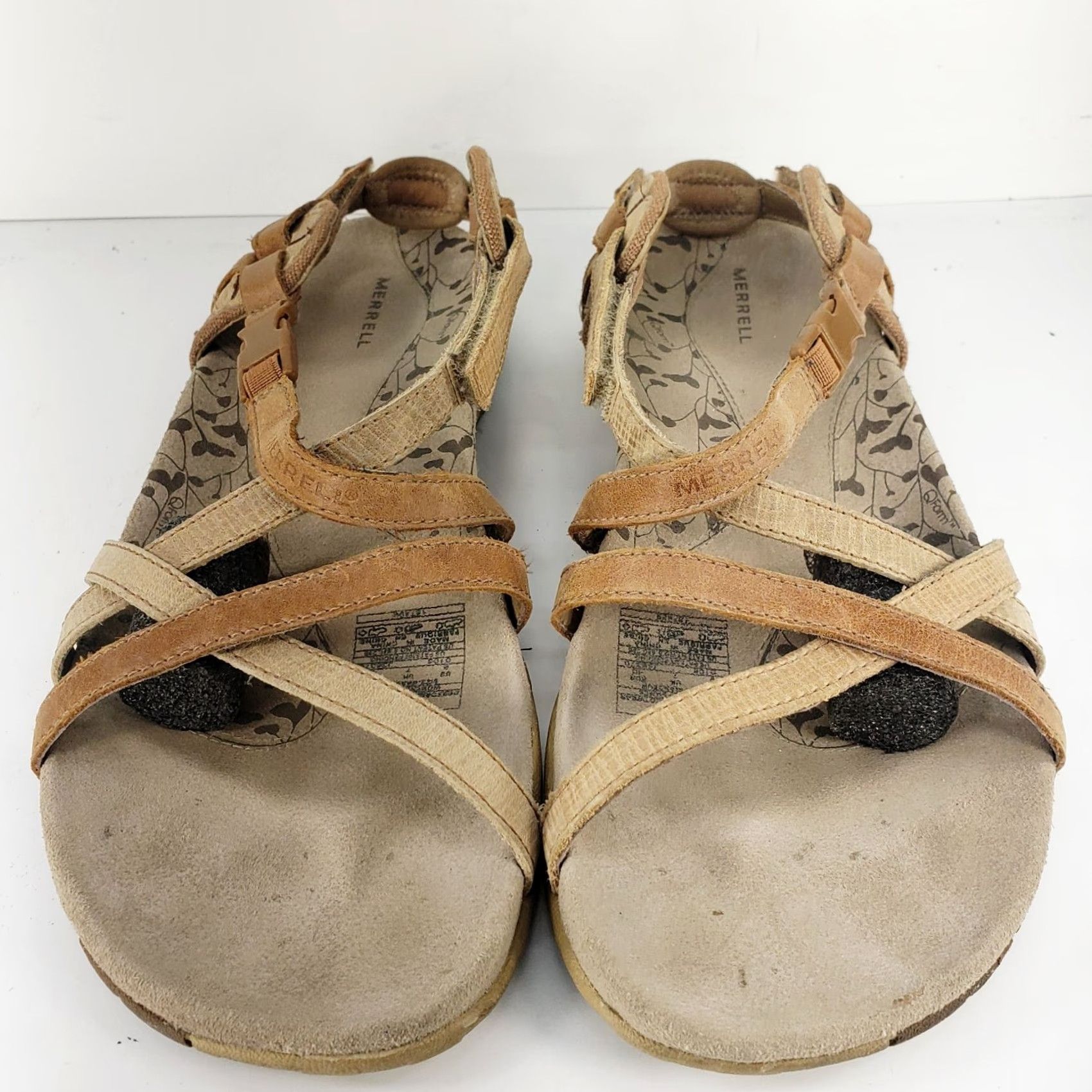 Merrell Merrell Sandal Women Brown Leather Open Toe Strappy San Remo Flat Buckle Shoe 9 USA Size US 9 / IT 39 - 3 Thumbnail