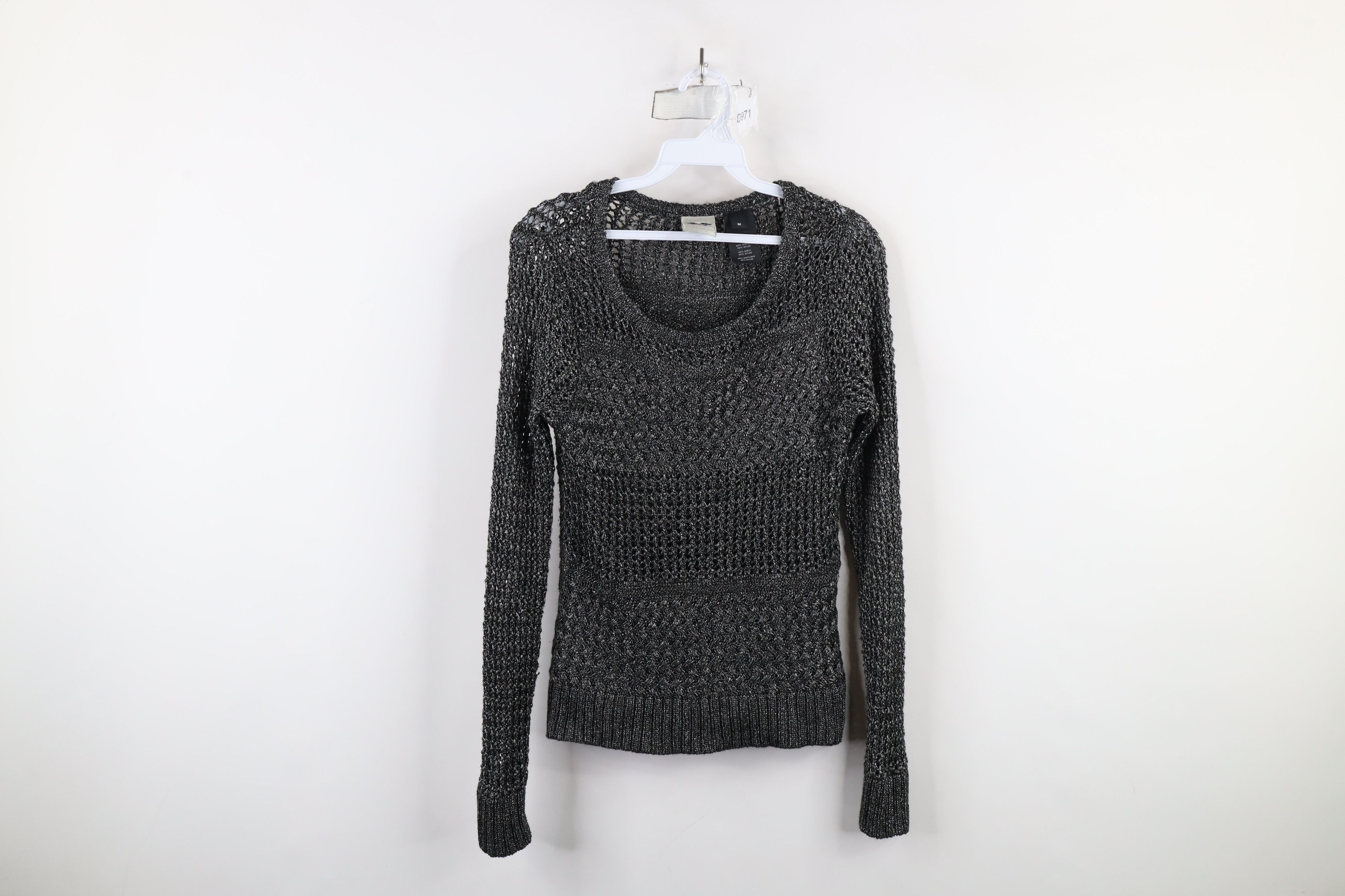 Harley Davidson × Vintage Vintage Y2K Harley Davidson Crochet Knit Sweater Silver Size M / US 6-8 / IT 42-44 - 1 Thumbnail
