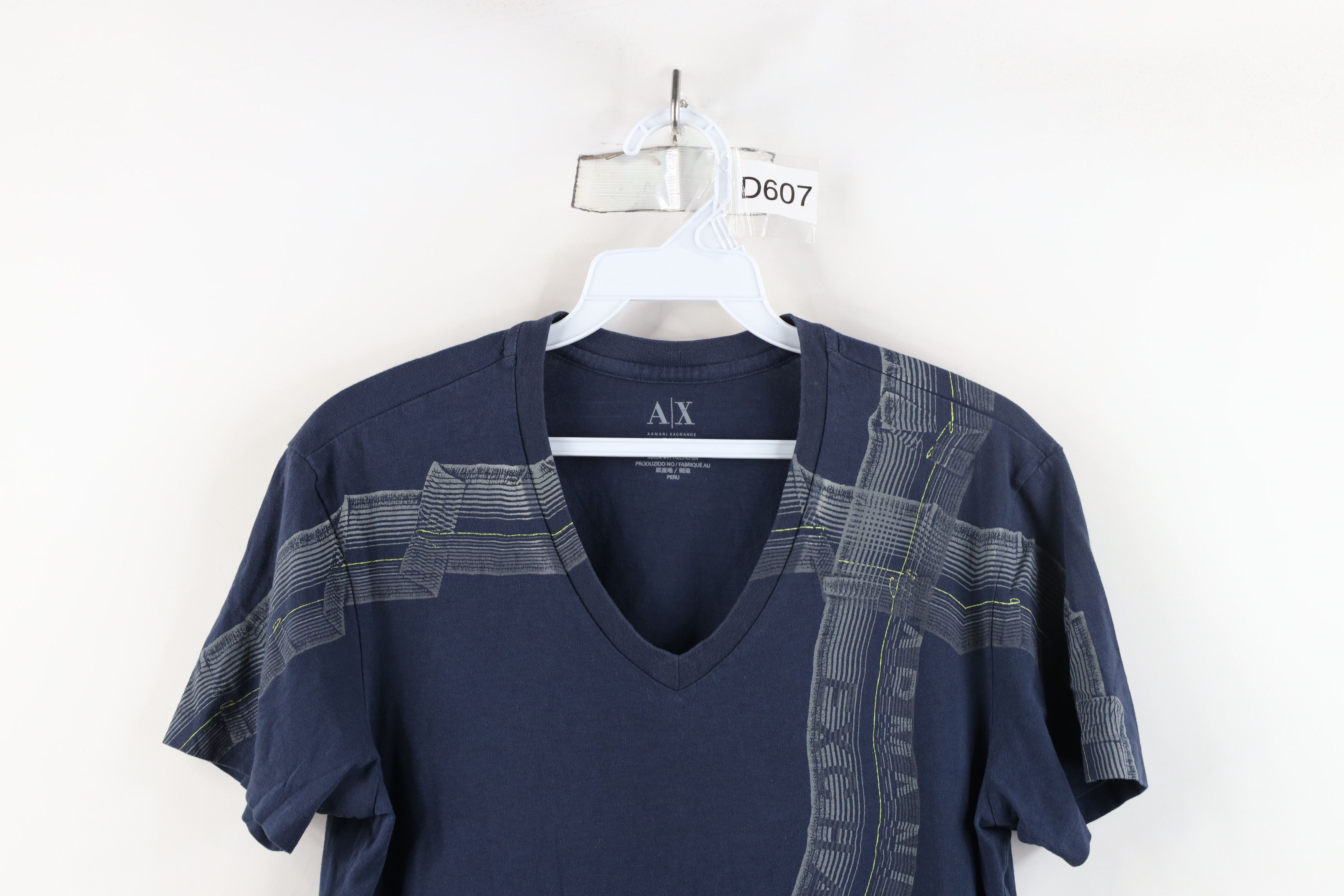 Armani Exchange × Vintage Armani Exchange Spell Ribbon Tape Short Sleeve T-Shirt Blue Size US S / EU 44-46 / 1 - 2 Thumbnail