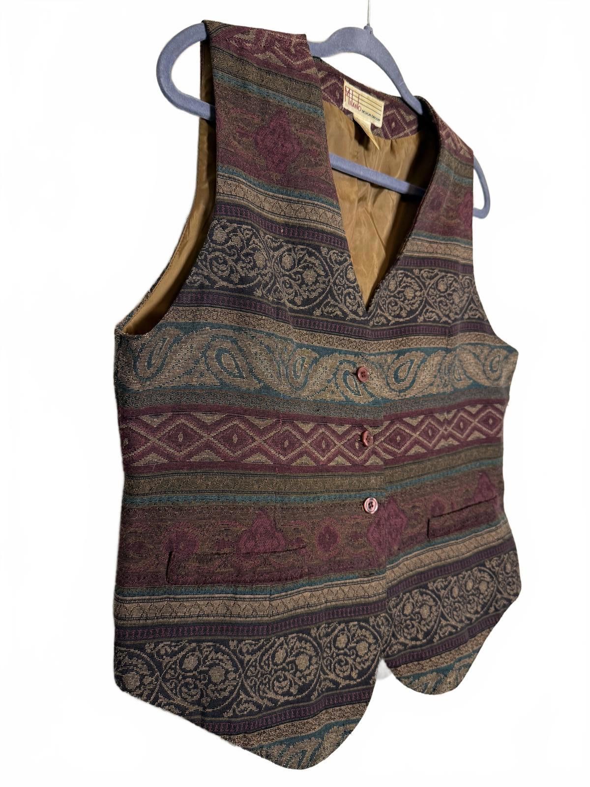 Other Vintage 90s Patterned Men's Vest Size US M / EU 48-50 / 2 - 2 Thumbnail