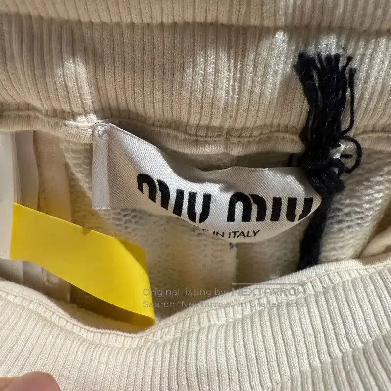 Miu Miu Miu Miu White Cotton Striped Shorts . Size 23" - 3 Thumbnail