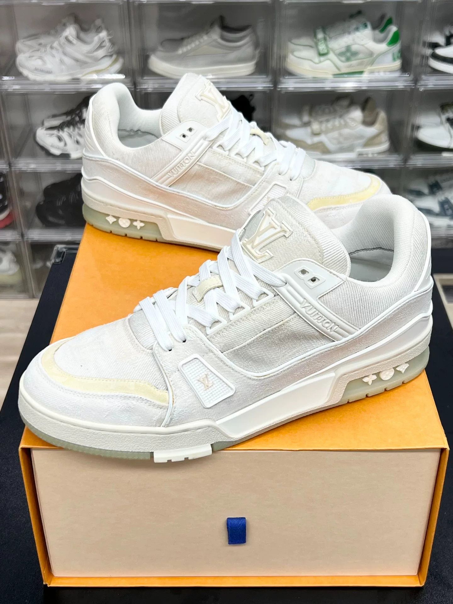 Louis Vuitton Louis Vuitton Training Denim White Lowtop Sneakers 9 Men Size US 9 / EU 42 - 1 Thumbnail