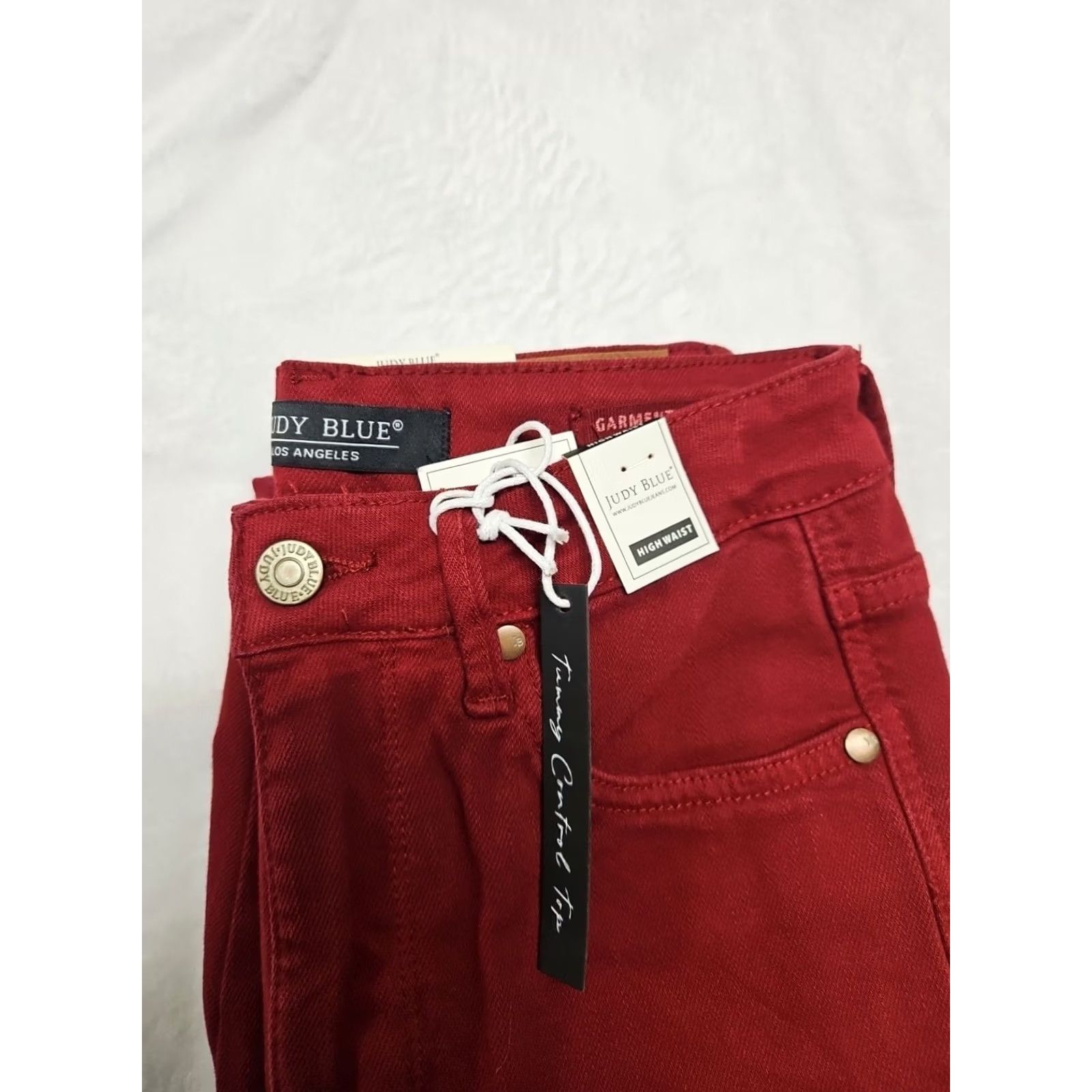 Vintage Judy Blue Jeans Women’s 5/27 Scarlett High Rise Denim Tapered Regular Stretch NWT Red Denim USA 28in Inseam Jeans Women Size 26" / US 2 / IT 38 - 7 Thumbnail