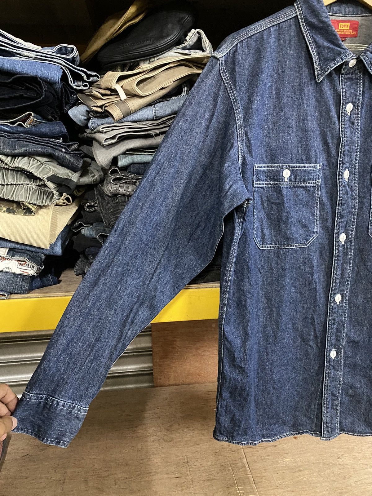 Edwin × Japanese Brand Japanese Edwin Old America Classic Taste Denim Shirt Size US L / EU 52-54 / 3 - 2 Thumbnail
