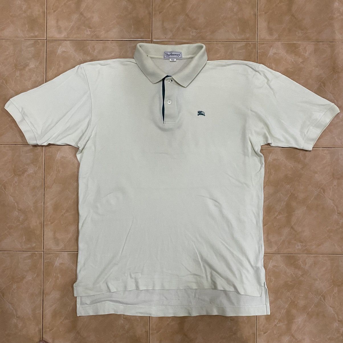 Burberry × Vintage Vintage BURBERRY Small Embroidered Logo Polo Shirt Size US L / EU 52-54 / 3 - 1 Thumbnail