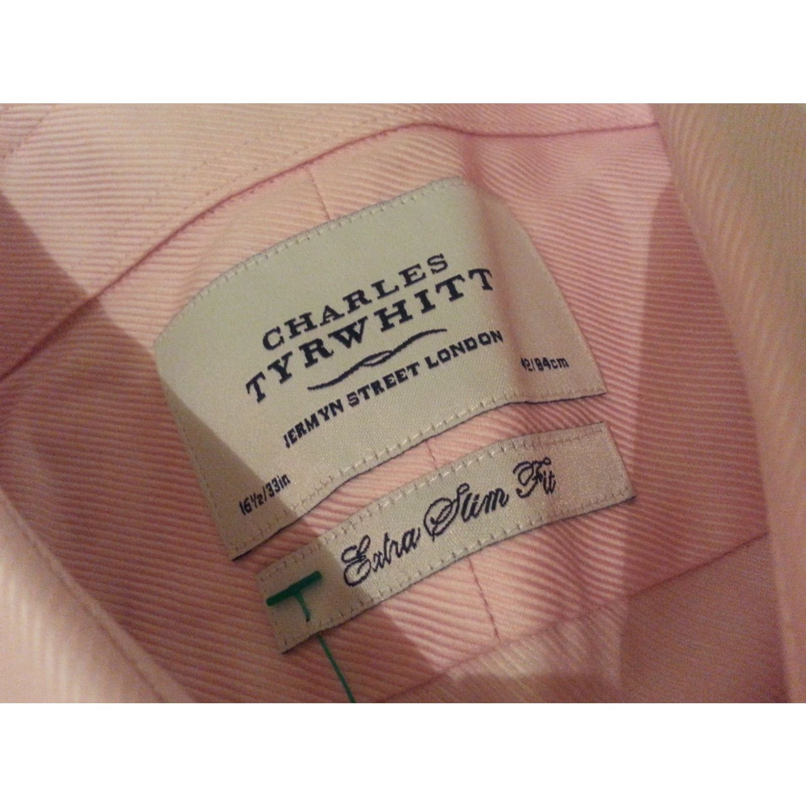 Charles Tyrwhitt VINTAGE Mens Charles Tyrwhitt Dress Shirt 16.5 33 Pink Cotton Shirt Mens 16 1/2 33 Pink Dress Shirt Charles Tyrwhitt Size 46R - 4 Thumbnail