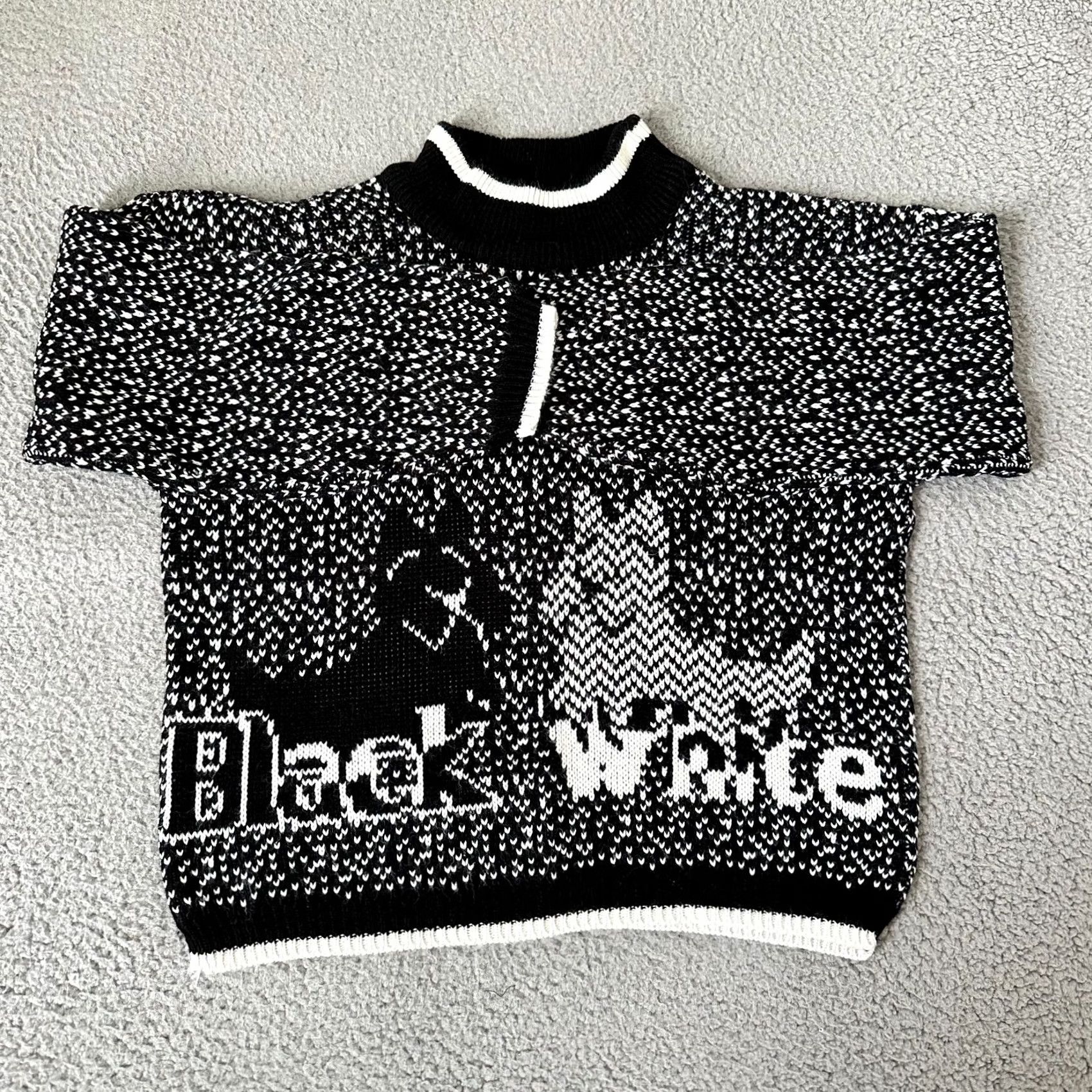 Vintage VINTAGE Nuggets Sweater Womens Medium Black White Fair Isle Dog Terrier 80s Size M / US 6-8 / IT 42-44 - 2 Thumbnail