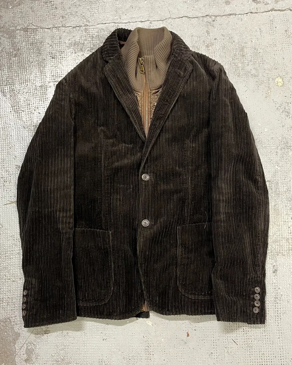 Dolce & Gabbana 2000s Dolce & Gabbana Brown Corduroy Puffer Double Layer Jacket Size 44R - 1 Thumbnail