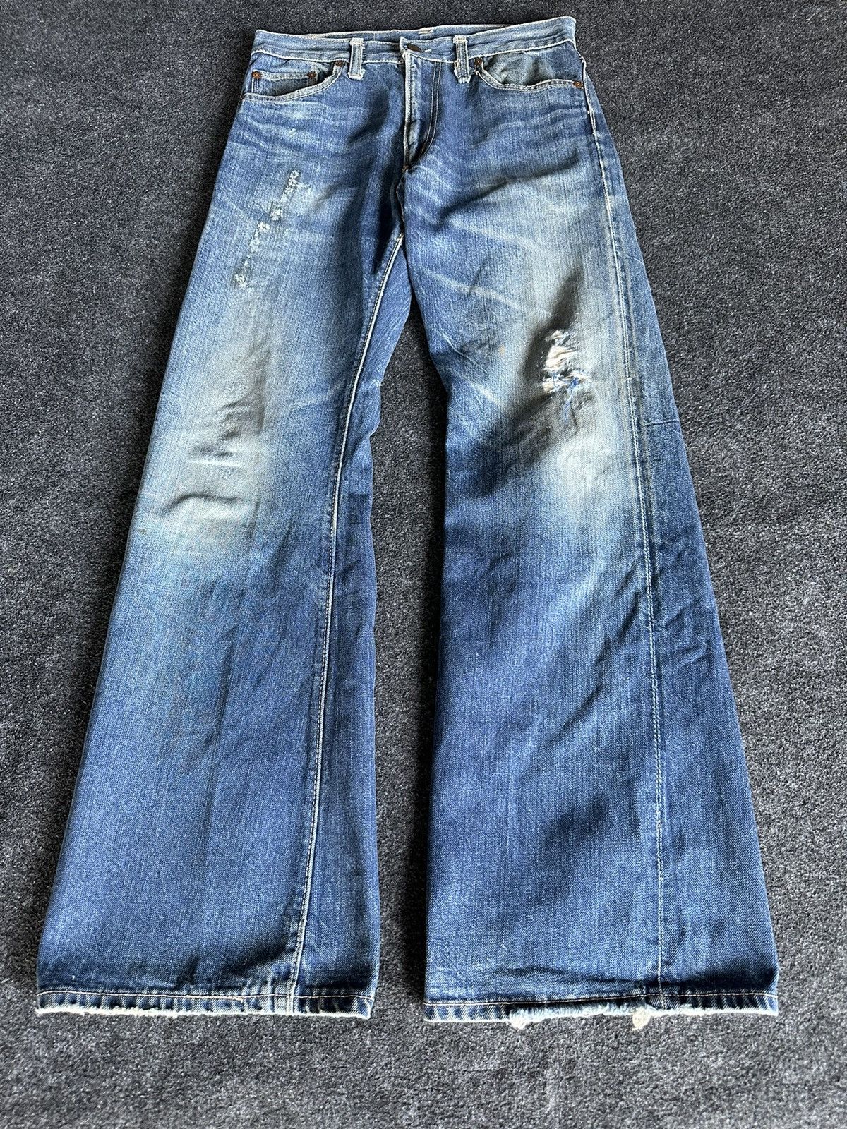 Big John Rare Vintage Big John USA Flare Distressed Denim W28 D130 Size US 28 / EU 44 - 2 Thumbnail