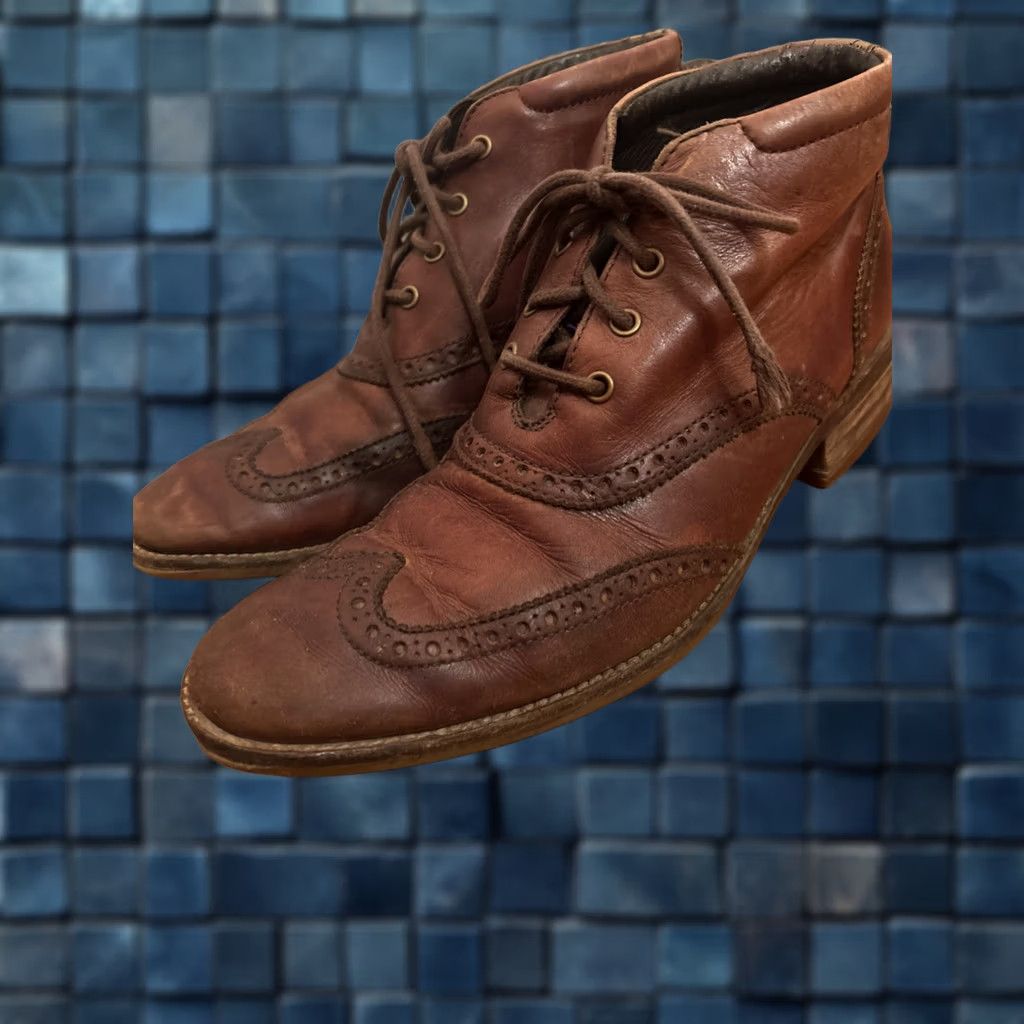 Cole Haan Mens Cole Haan Brogue Wingtip Leather Boots Size 8  display picture 3