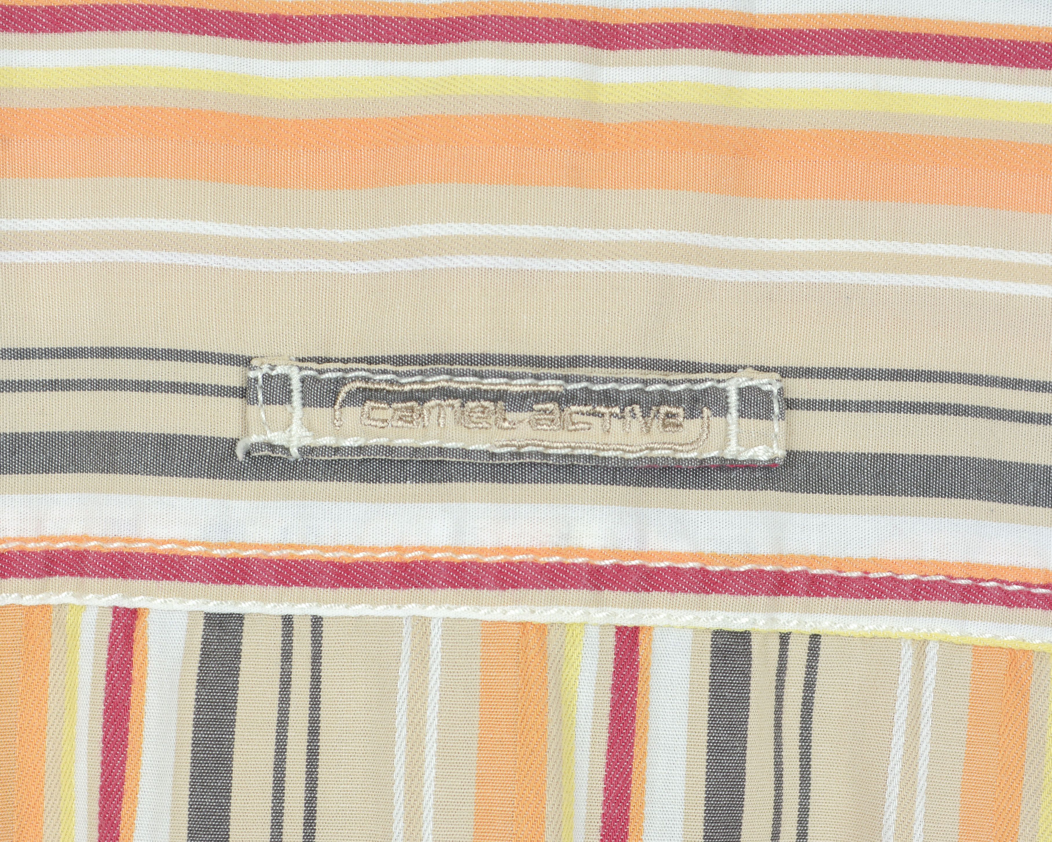 camel active Short Sleeve L Summer Shirt Pinstiped Casual Button Up Top Size US L / EU 52-54 / 3 - 3 Thumbnail
