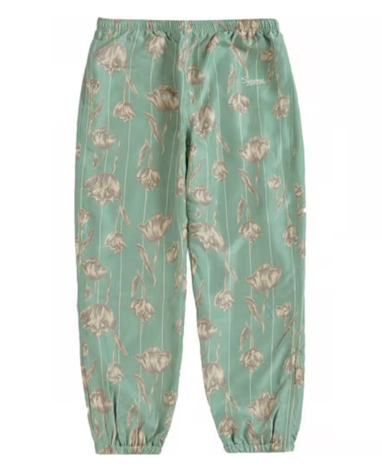 image of Supremebeing Supreme Floral Silk Track Pant Mint in Green, Women's (Size 27)