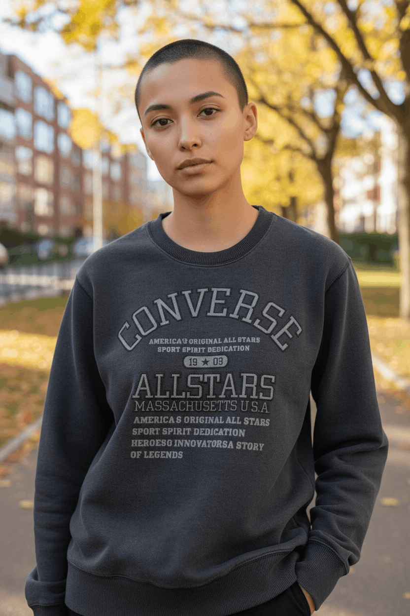 Converse Vintage 2000's CONVERSE All Star Big Image Sweatshirt Size US S / EU 44-46 / 1 - 4 Thumbnail