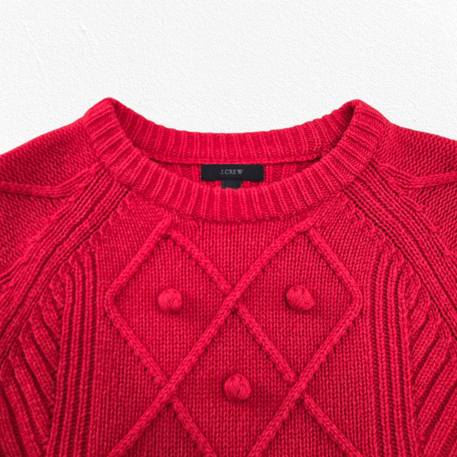 J.Crew J.Crew Red Wool Cable Knit Bobble Sweater Size XXS Size XXS / US 00 / IT 34 - 3 Thumbnail