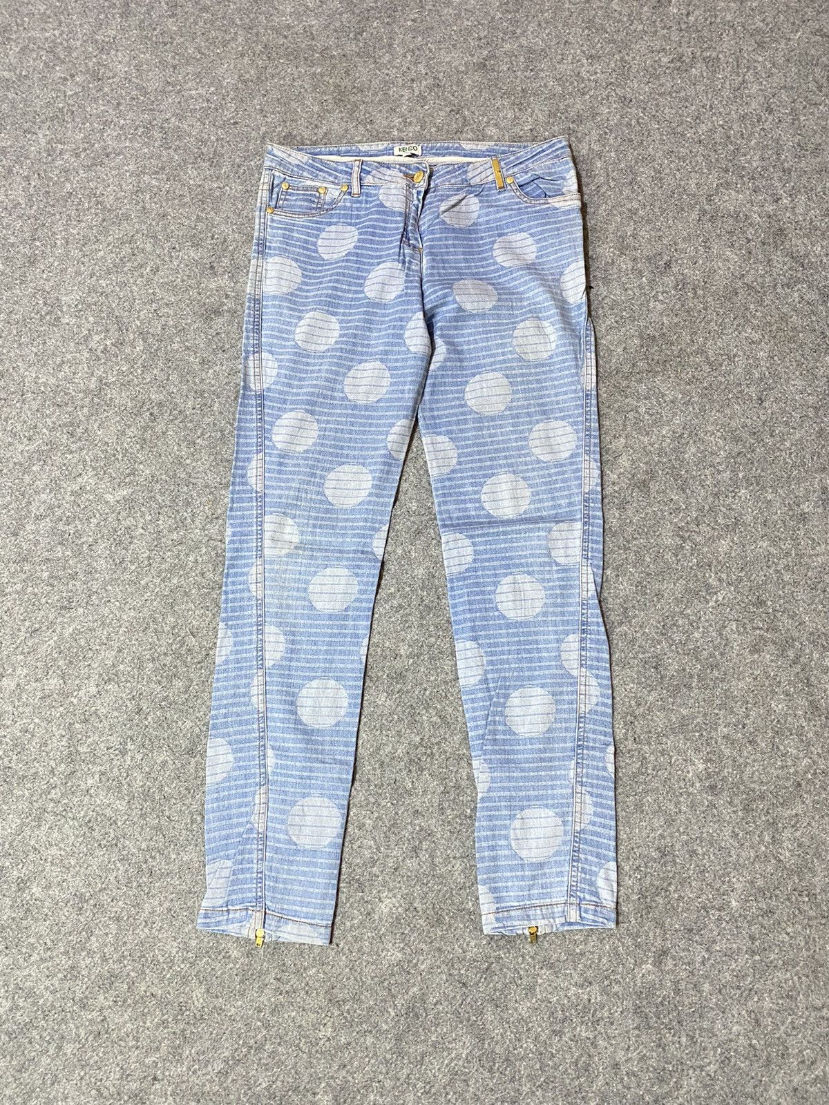 Kenzo Paris Jungle Polkadot Denim Pants