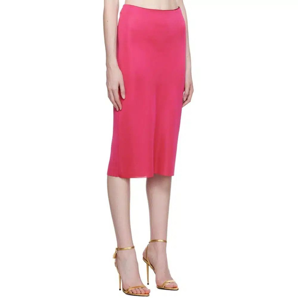 Tom Ford o1loc1c0625 GCK162 Viscose Midi Skirt in Pink Size 26" / US 2 / IT 38 - 1 Thumbnail
