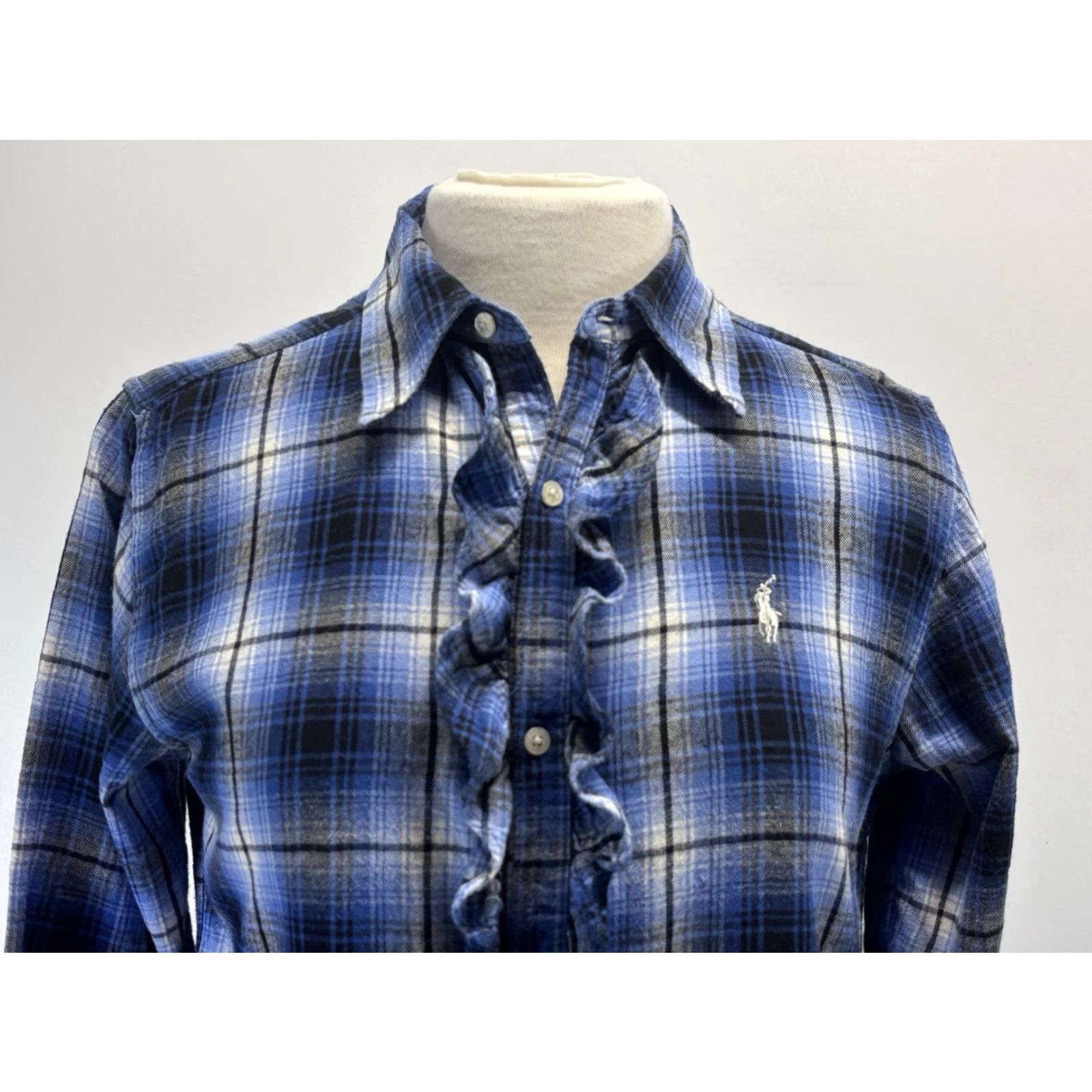 Ralph Lauren Ralph Lauren Women's Flannel Shirt Dress Sz Small Casual Long Sleeve Collared Plaid Cotton Blue Preppy Size S / US 4 / IT 40 - 5 Thumbnail