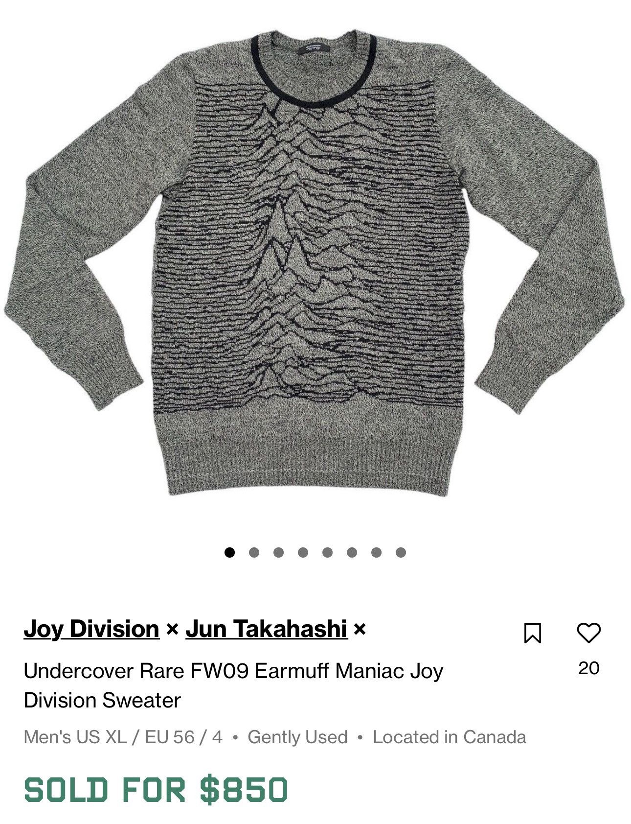 Undercover AW09 Undercover Earmuff Maniac Joy Division Sweater Size US L / EU 52-54 / 3 - 11 Thumbnail