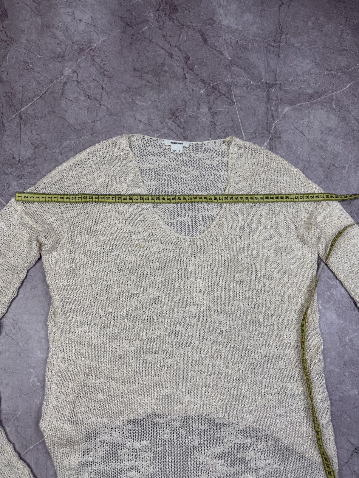 Helmut Lang RARE HELMUT LANG GOLD MESH SWEATER TOP Size S / US 4 / IT 40 - 18 Thumbnail
