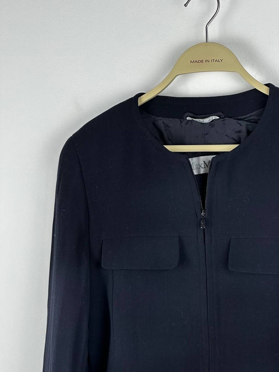 Max Mara Max Mara Luxury Wool Navy Blazer Jacket Size L / US 10 / IT 46 - 4 Thumbnail