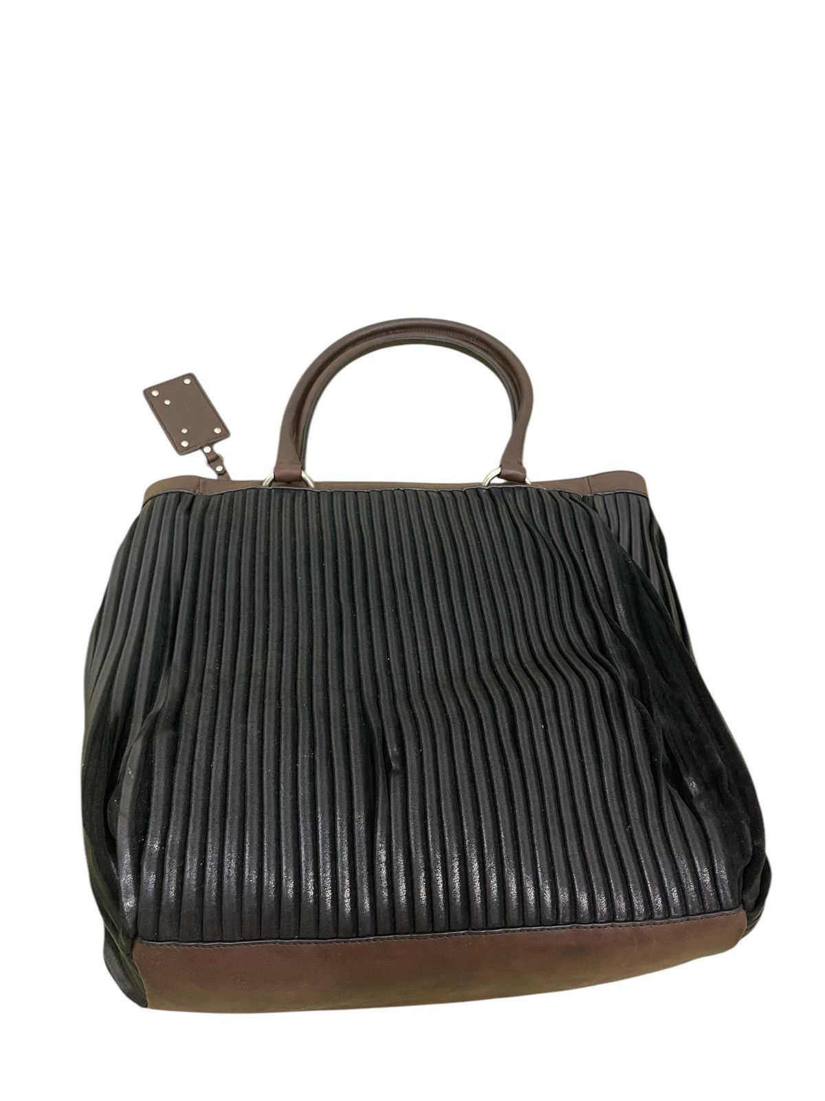 Genuine Leather Full Leather Gambini Italy Pleated Tote Shoulder Bag 1🟩5 Size ONE SIZE - 14 Thumbnail