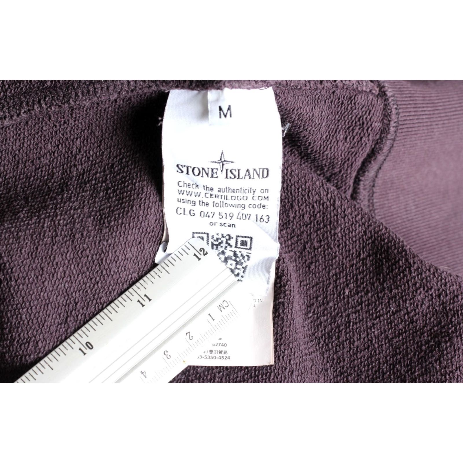 Stone Island STONE ISLAND Sweatshirt Men M VR3589 Crew Neck Pullover Cotton Purple Logo All Seasons Regular Size US M / EU 48-50 / 2 - 7 Thumbnail