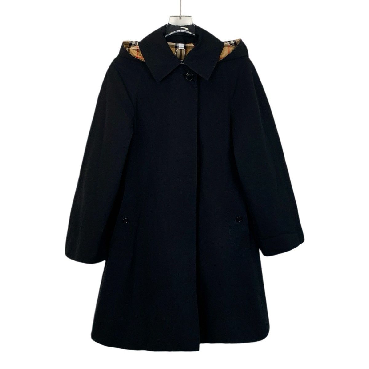 Burberry Burberry bbr black cotton lapel hooded trench coat Size XS / US 0-2 / IT 36-38 - 1 Thumbnail