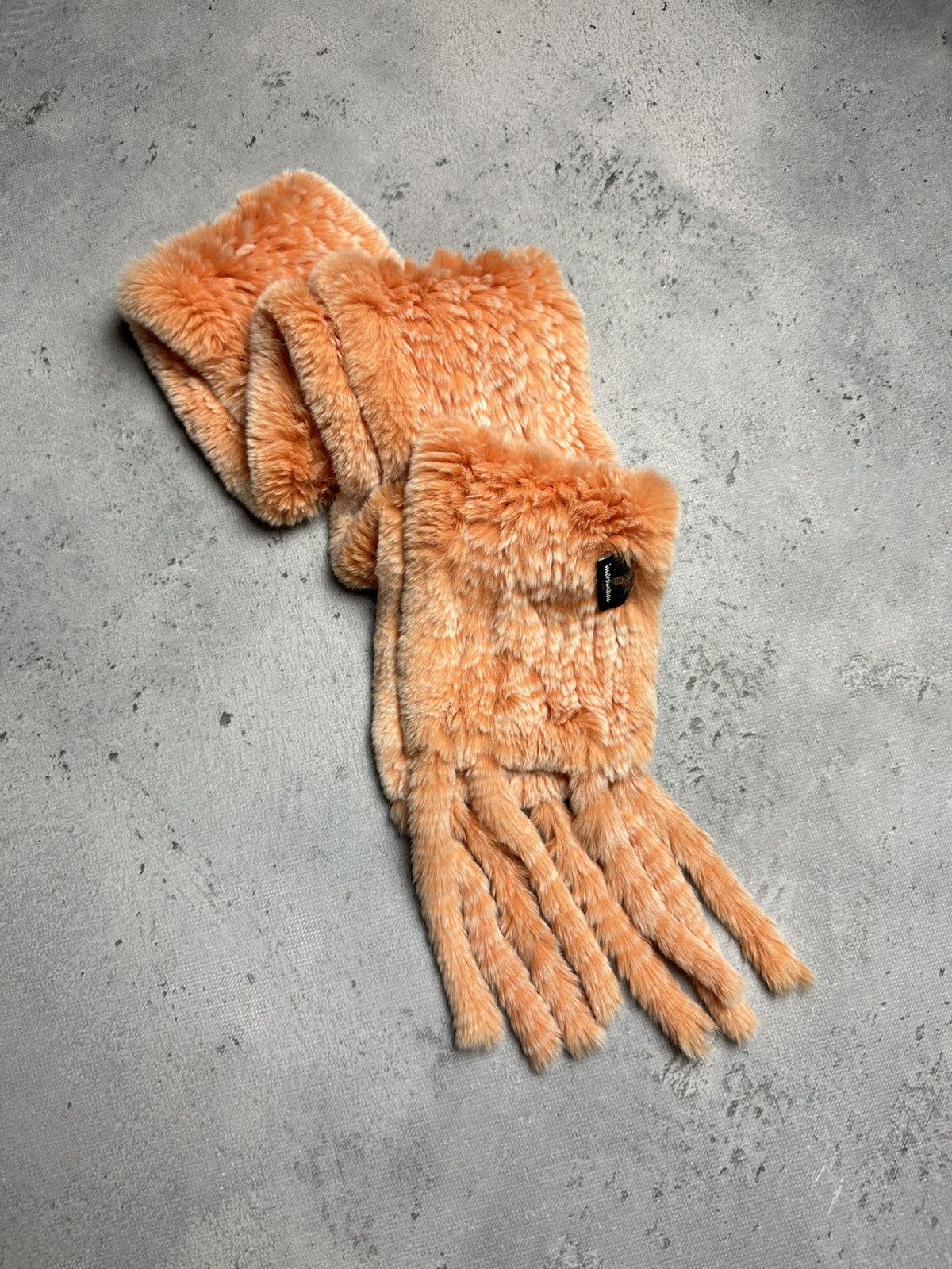 Vintage Mersmann Orange Rabbit Real Fur Scarf Hype Avant Garde Lux Size ONE SIZE - 1 Thumbnail