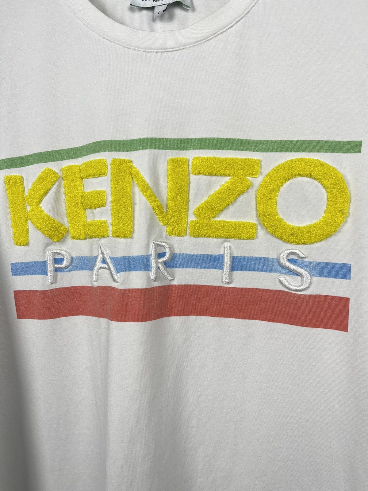 Kenzo Kenzo Paris White Embroidered Logo T-Shirt Women’s Size L Size L / US 10 / IT 46 - 8 Thumbnail
