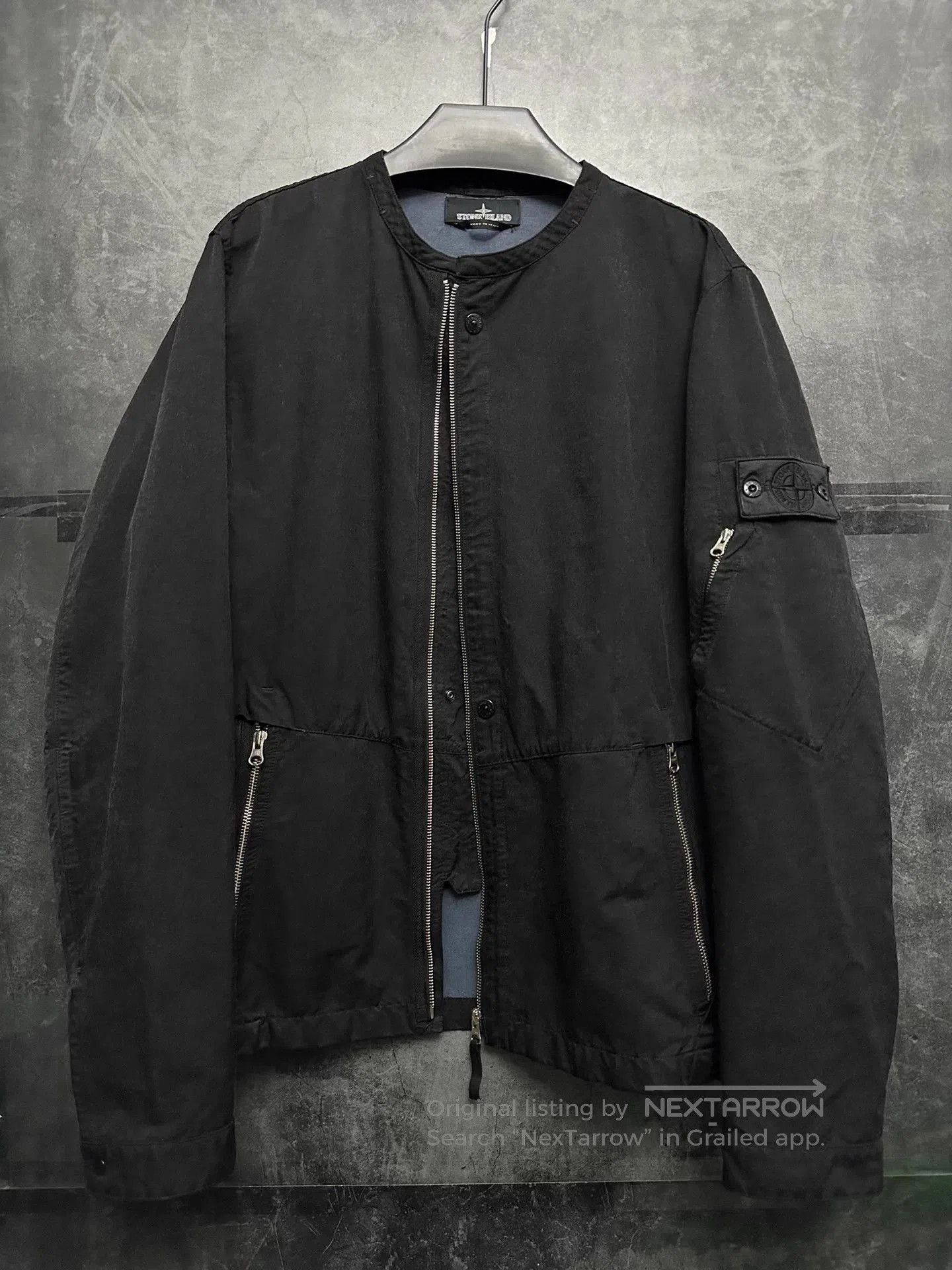 Stone Island Black Zip-Front Bomber Jacket with Sleeve Patch. Size US XL / EU 56 / 4 - 2 Thumbnail