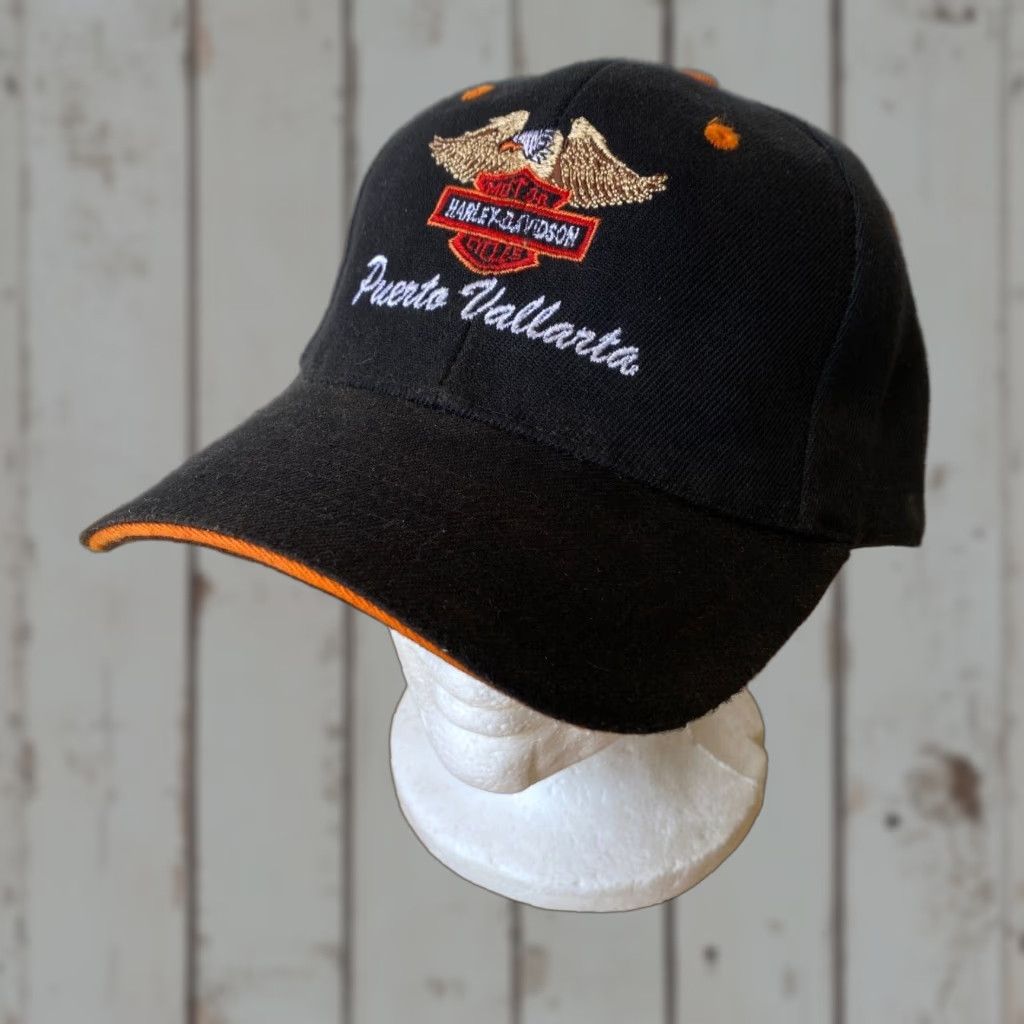 Vintage VINTAGE Harley Davidson Hat Baseball Cap Unisex Adults Adjustable Black Puerto Vallarta Eagle Bar Shield Mens Women Girls Boys Size ONE SIZE - 1 Thumbnail