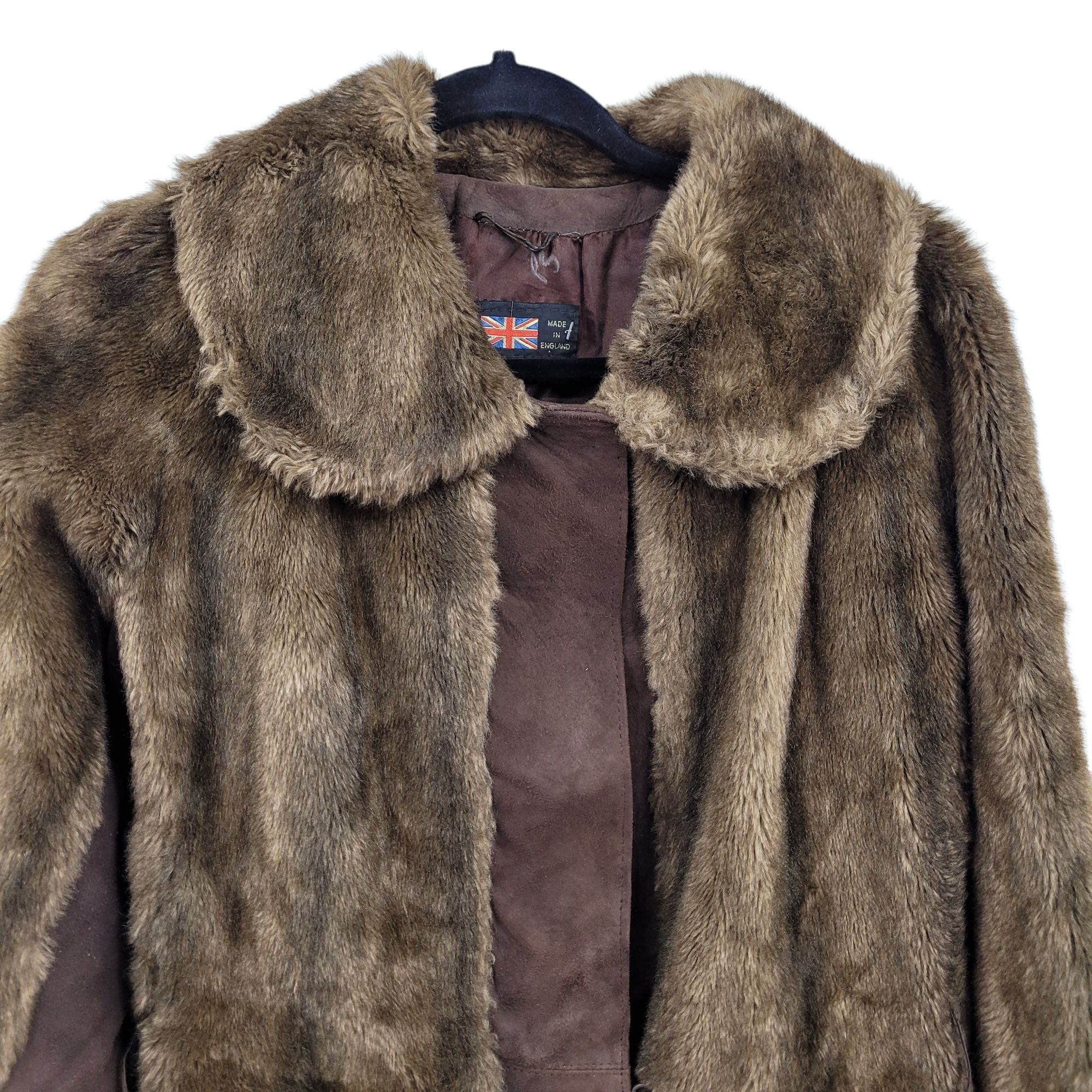 Vintage Vtg 60s Lilli Ann Vegan Faux Fur Swing Coat Sz M Brown Leath Size M / US 6-8 / IT 42-44 - 7 Thumbnail